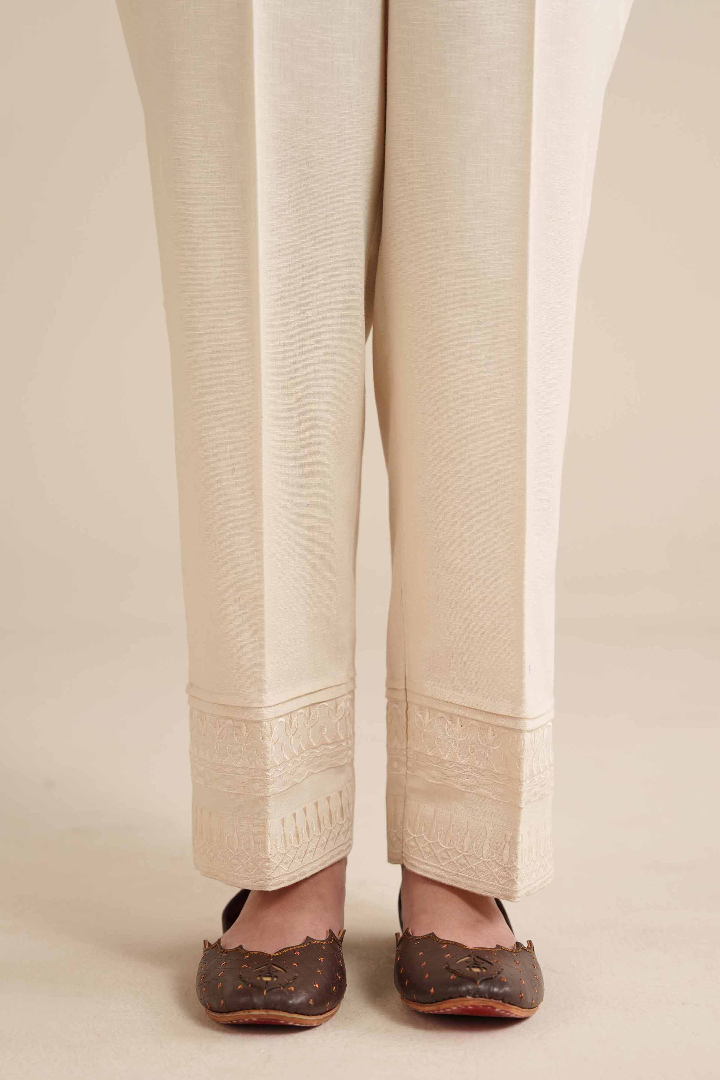 Embroidered Trousers - PW25-125 for Women - Pret Collection | Nishat | Shop Online