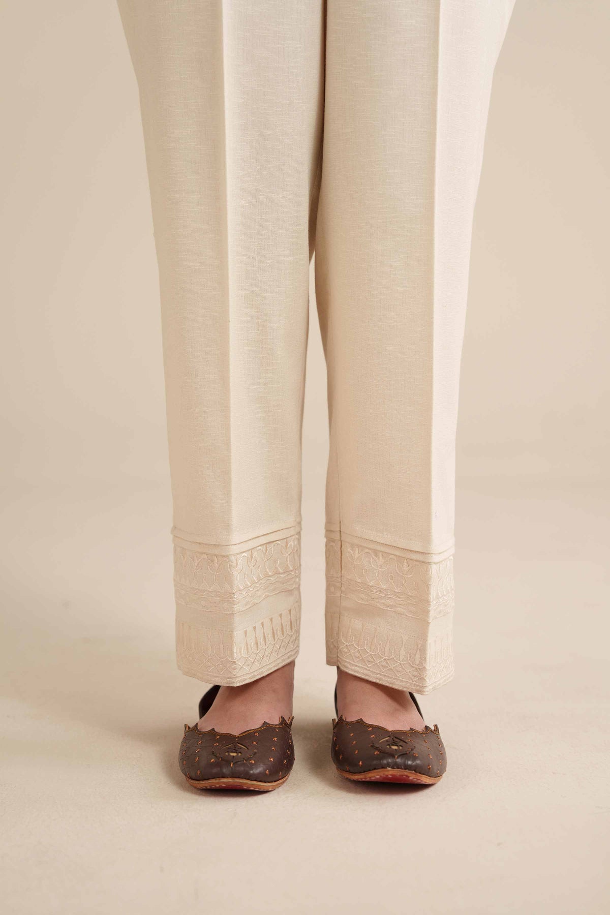 Embroidered Trousers - PW25-125 for Women - Pret Collection | Nishat | Shop Online