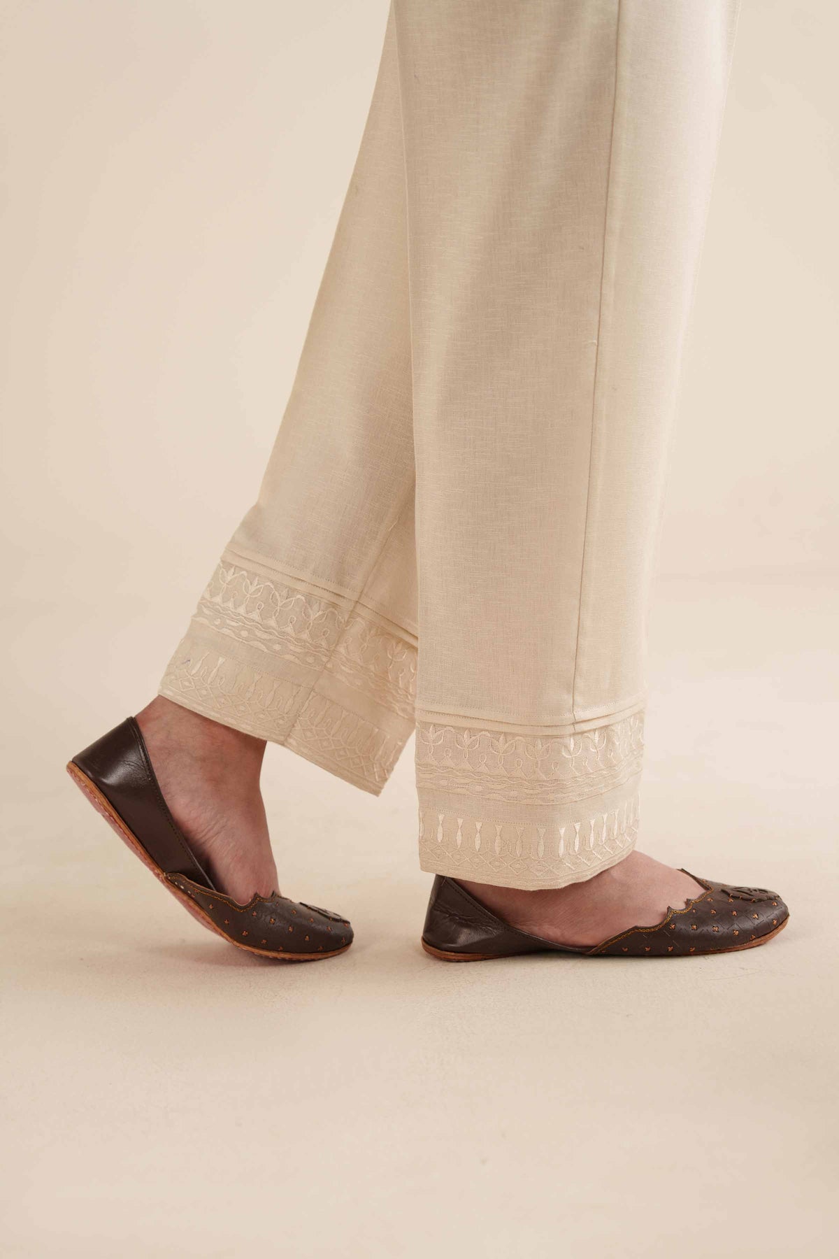 Embroidered Trousers - PW25-125 for Women - Pret Collection | Nishat | Shop Online