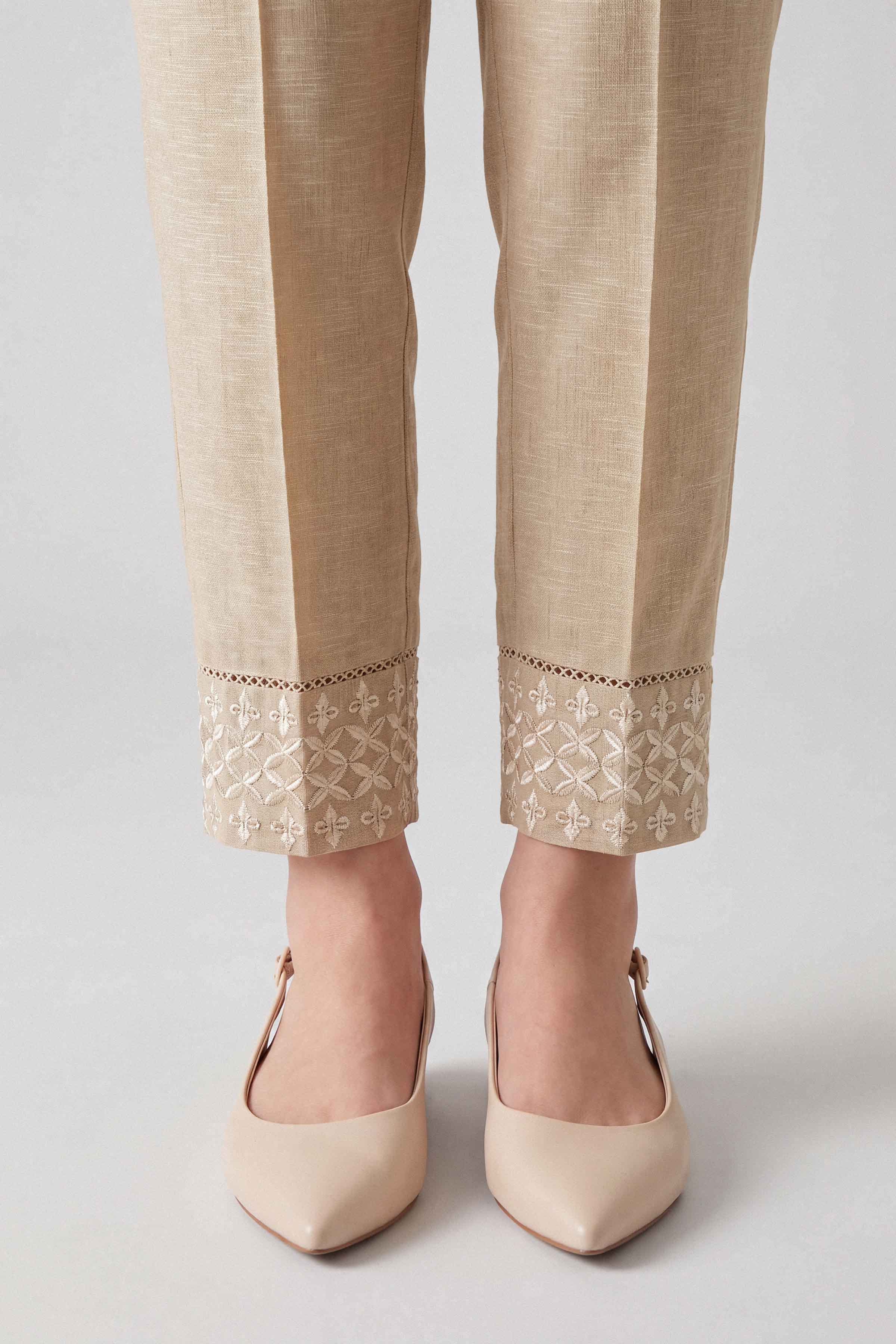 Embroidered Trousers - PW25-147 for Women - Pret Collection | Nishat | Shop Online