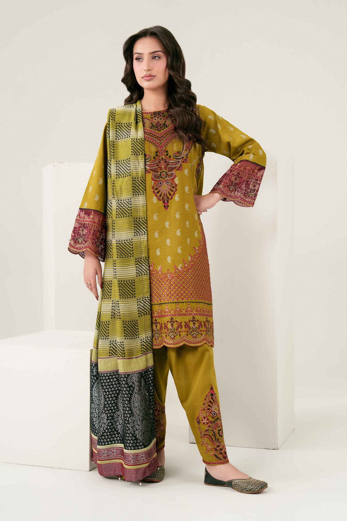 3 PIECE - PRINTED EMBROIDERED SUIT - PW25-178 for Women - Pret Collection | Nishat | Shop Online