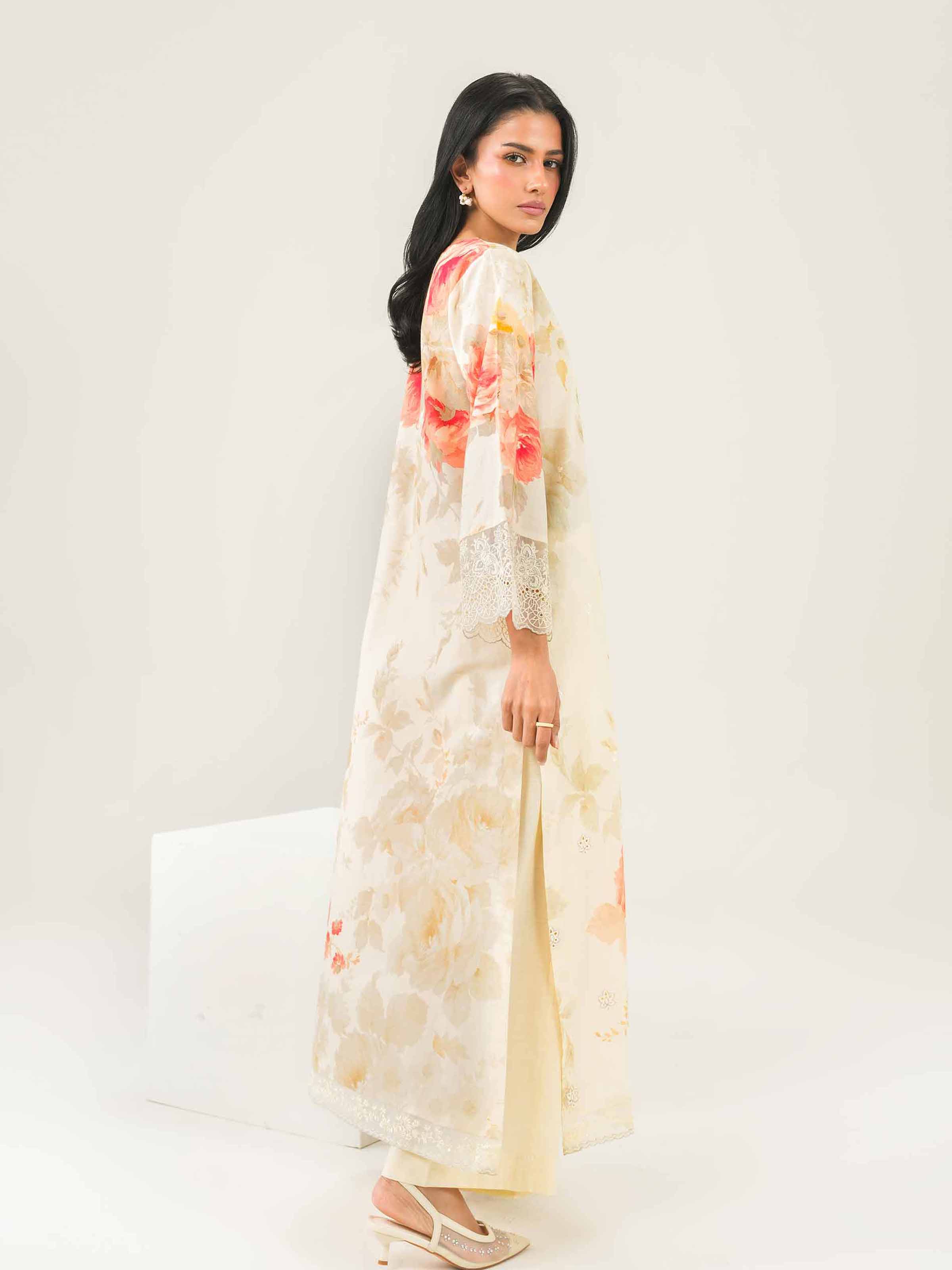 2 Piece - Printed Embroidered Suit - PW25-260