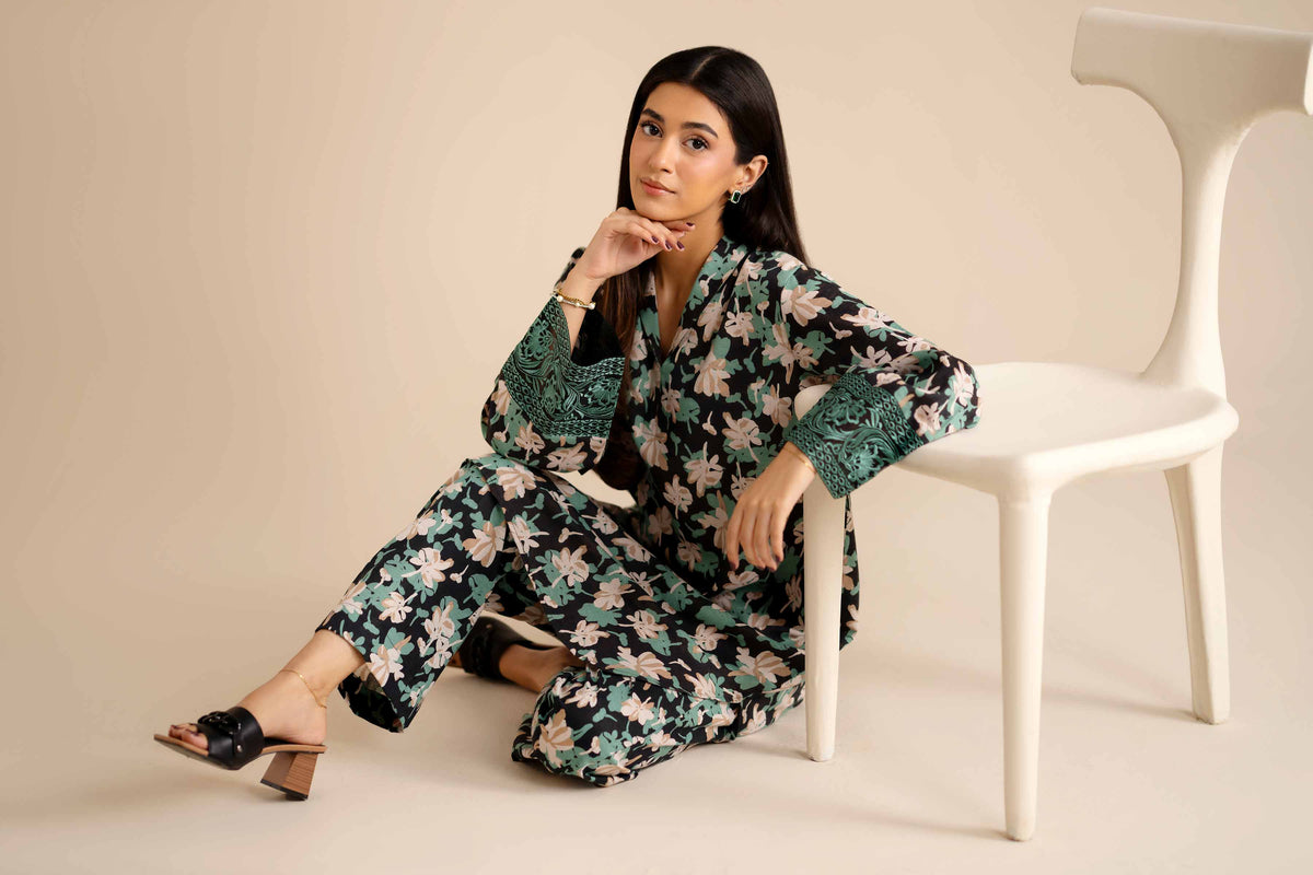 2 Piece - Printed Embroidered Suit - PW25-290 for Women - Pret Collection | Nishat | Shop Online