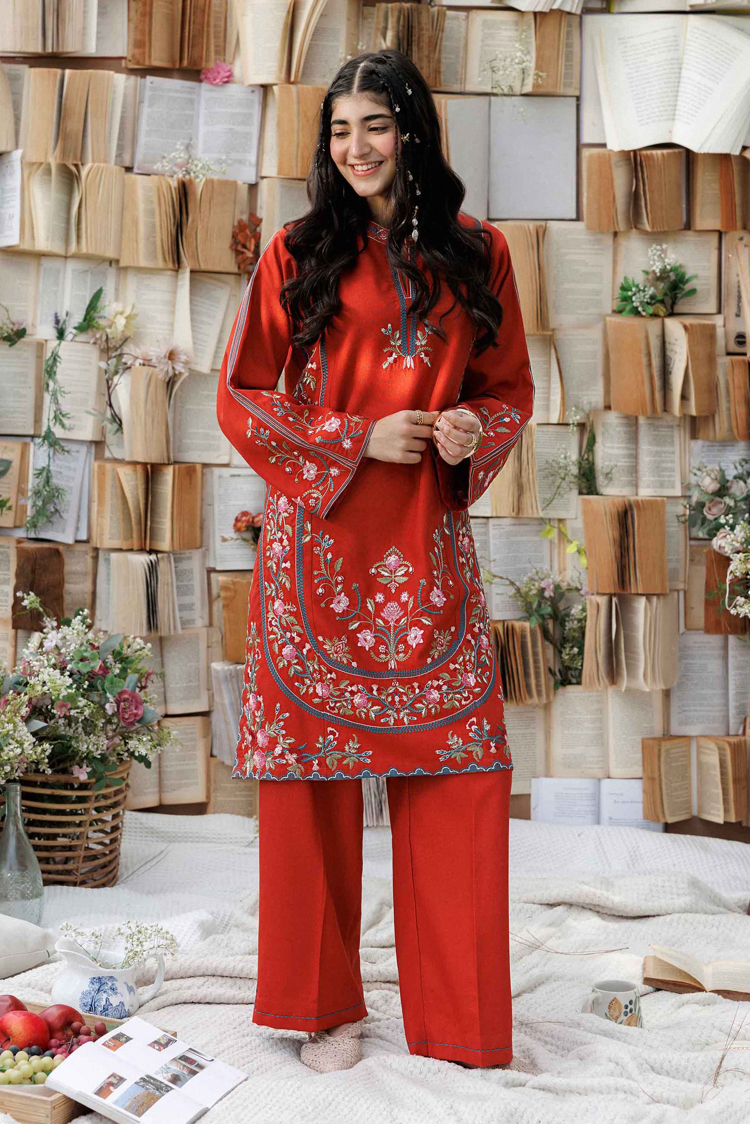 2 Piece - Embroidered Suit - PW25-322 for Women - Pret Collection | Nishat | Shop Online