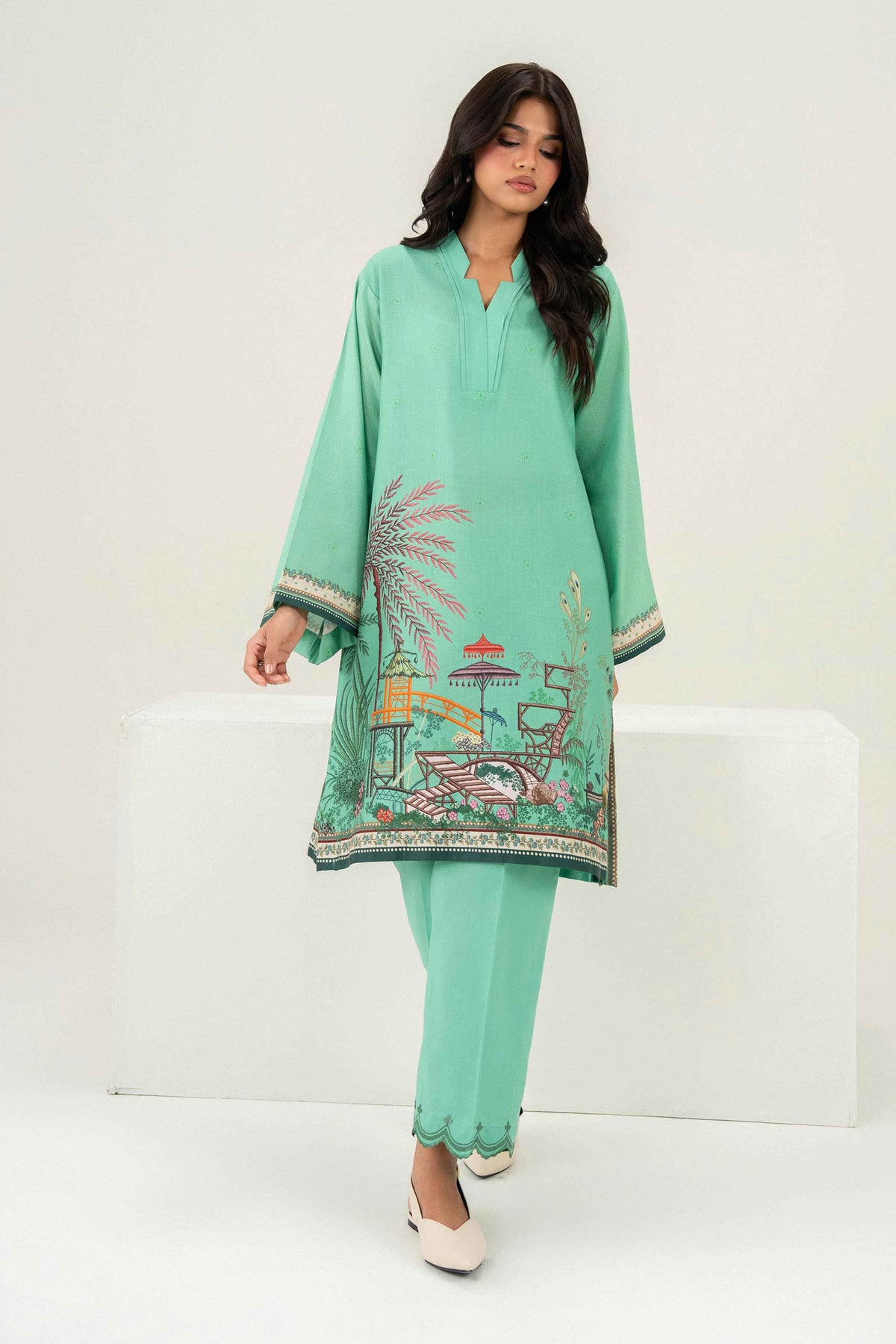 2 Piece - Printed Embroidered Suit - PW25-387 for Women - Pret Collection | Nishat | Shop Online