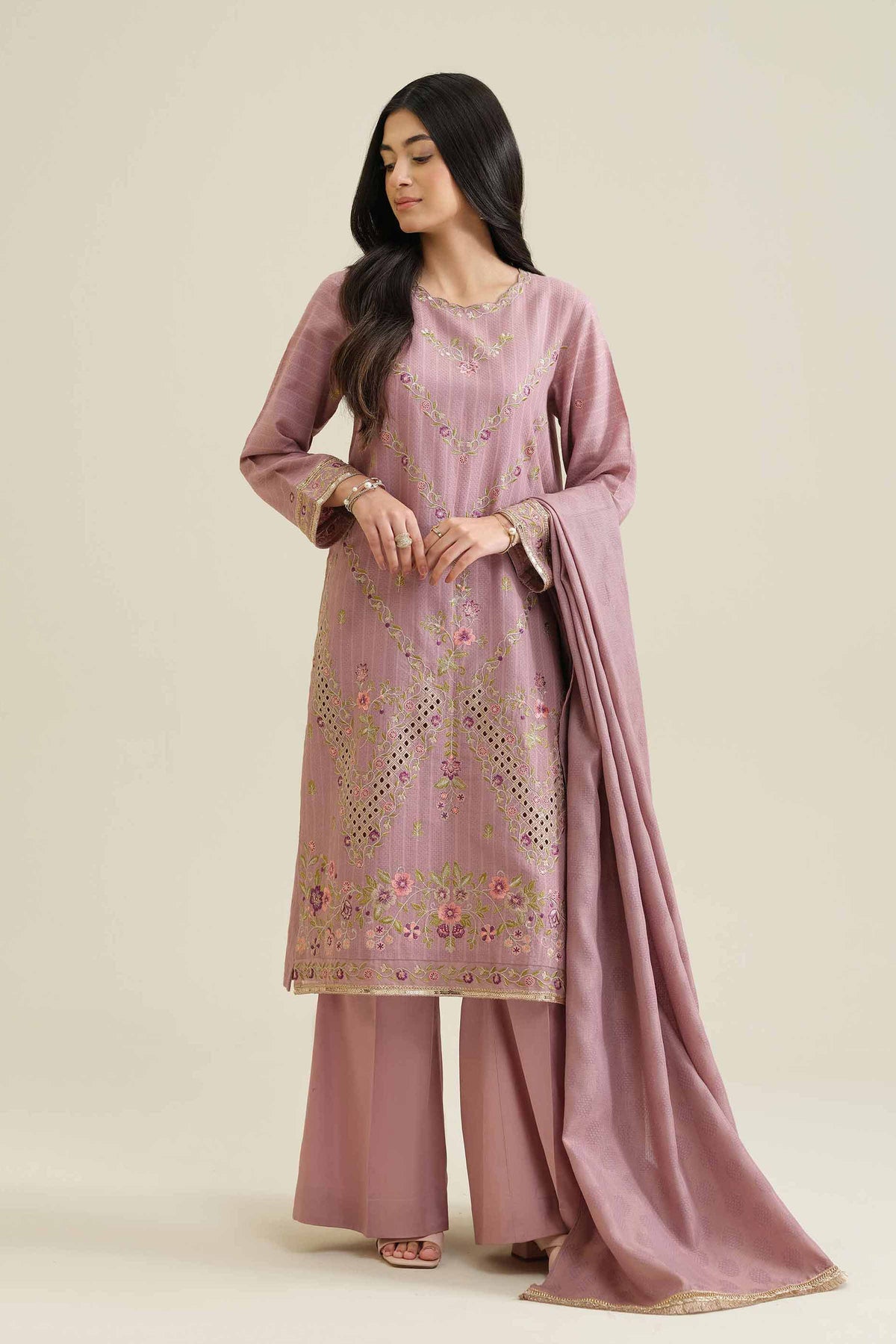 3 Piece - Embroidered Suit - PW25-407 for Women - Pret Collection | Nishat | Shop Online