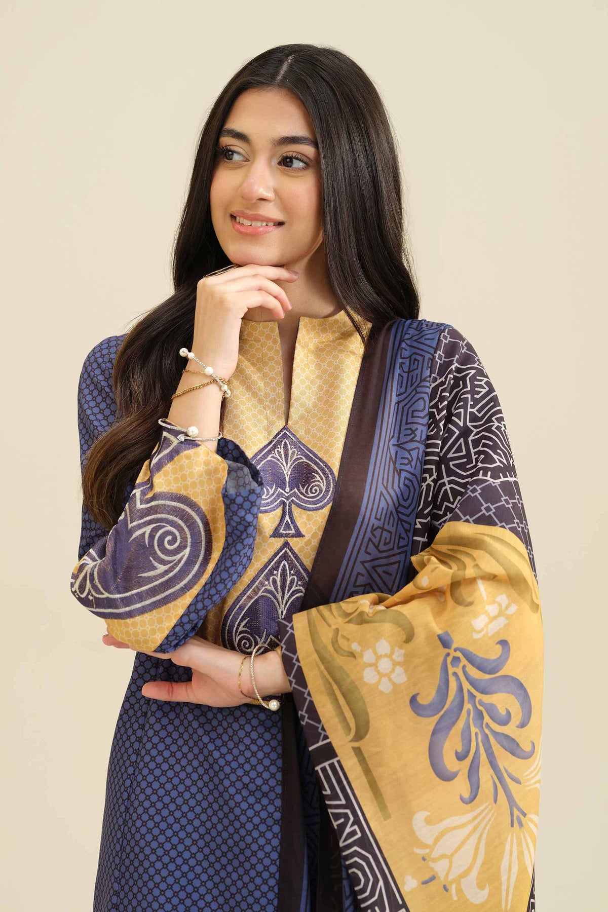 3 Piece - Printed Embroidered Suit - PW25-408 for Women - Pret Collection | Nishat | Shop Online