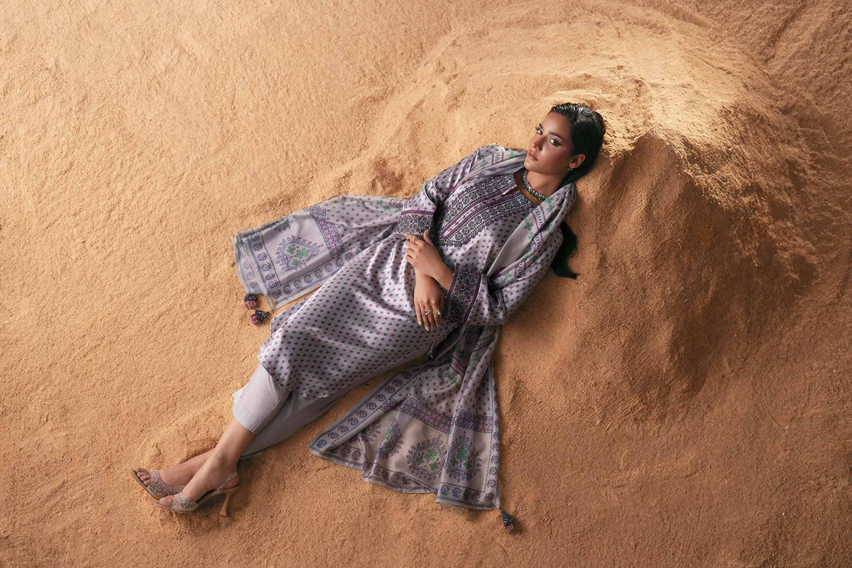 3 Piece - Printed Embroidered Suit - PW25-409Shop