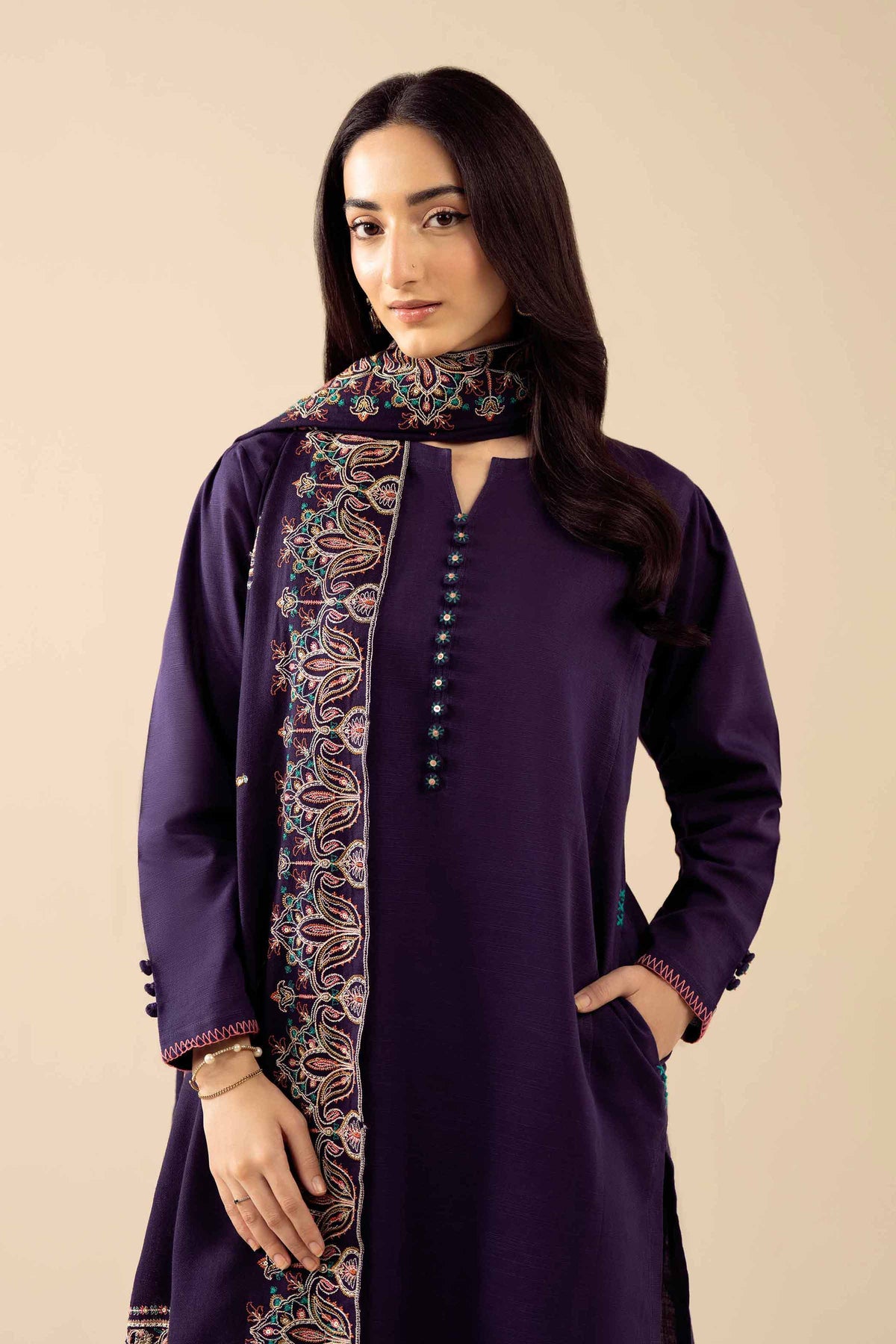 3 Piece - Embroidered Suit - PW25-441 for Women - Pret Collection | Nishat | Shop Online