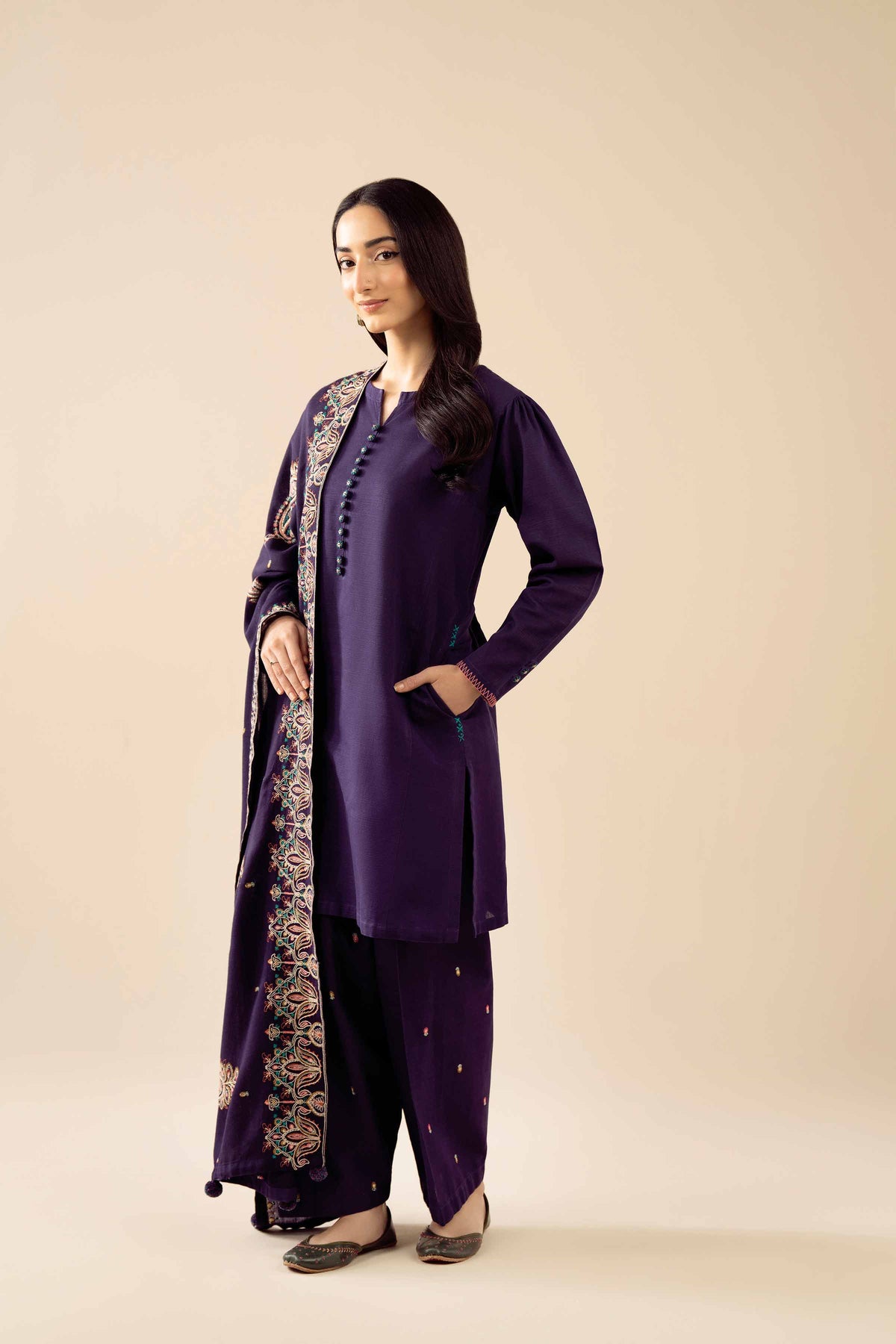 3 Piece - Embroidered Suit - PW25-441 for Women - Pret Collection | Nishat | Shop Online