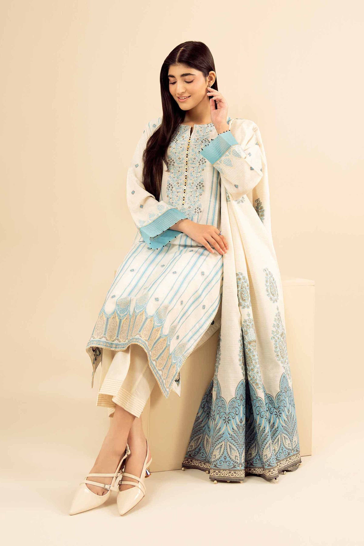 3 Piece - Printed Suit - PW25-456 for Women - Pret Collection | Nishat | Shop Online