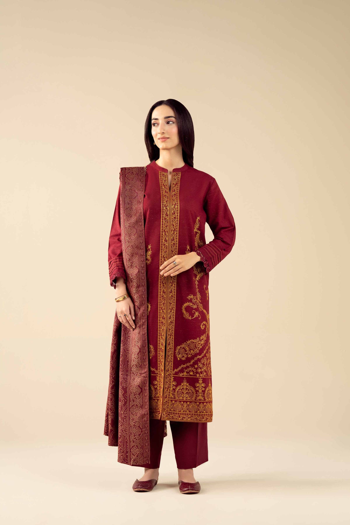 3 Piece - Embroidered Suit - PW25-458 for Women - Pret Collection | Nishat | Shop Online