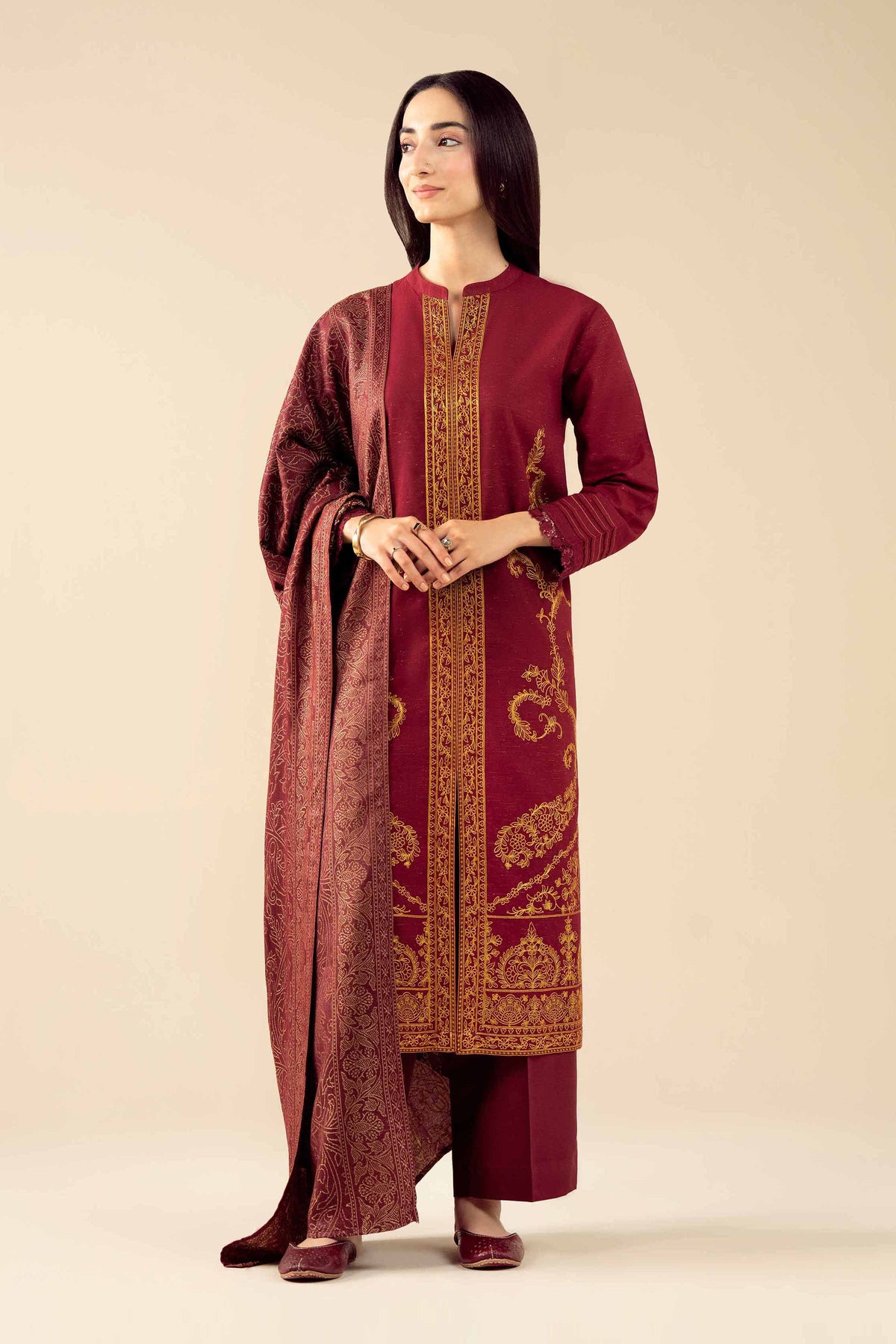 3 Piece - Embroidered Suit - PW25-458 for Women - Pret Collection | Nishat | Shop Online