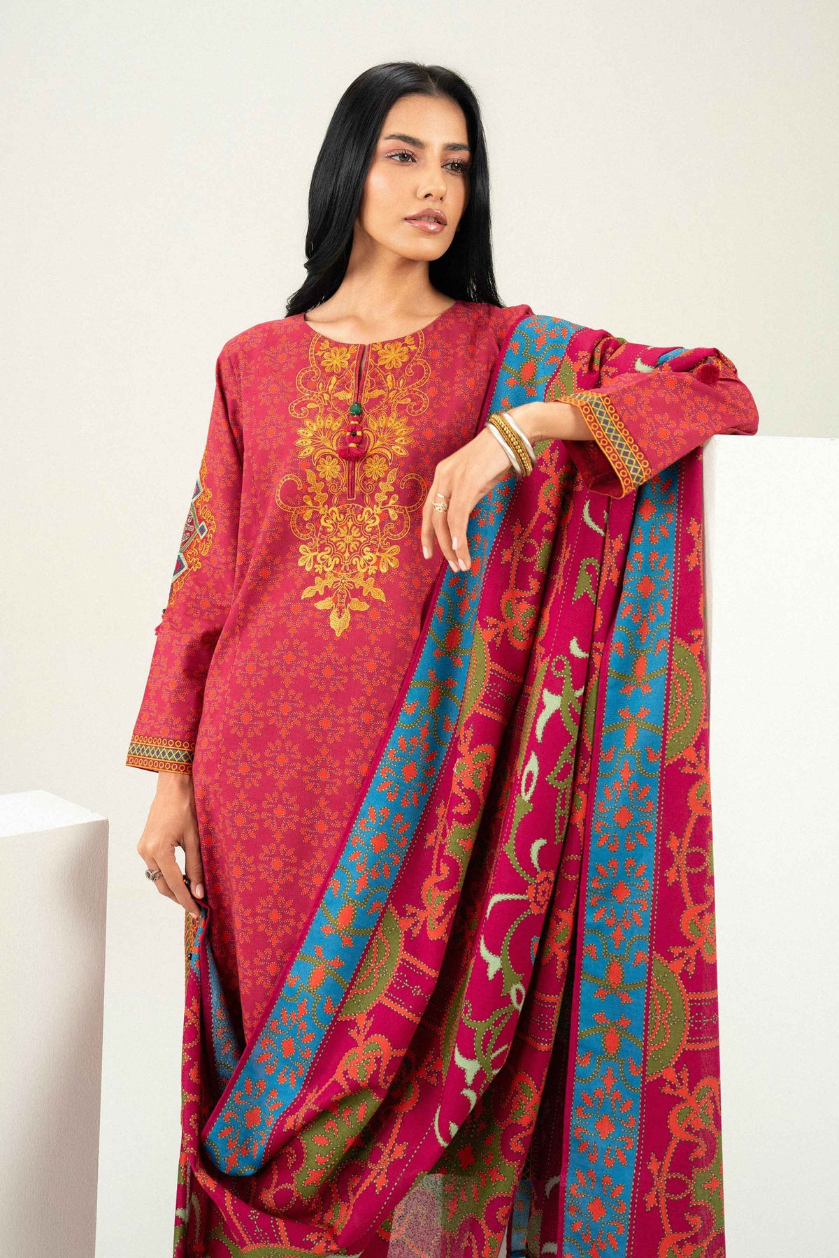 3 Piece - Printed Embroidered Suit - PW25-463 for Women - Pret Collection | Nishat | Shop Online