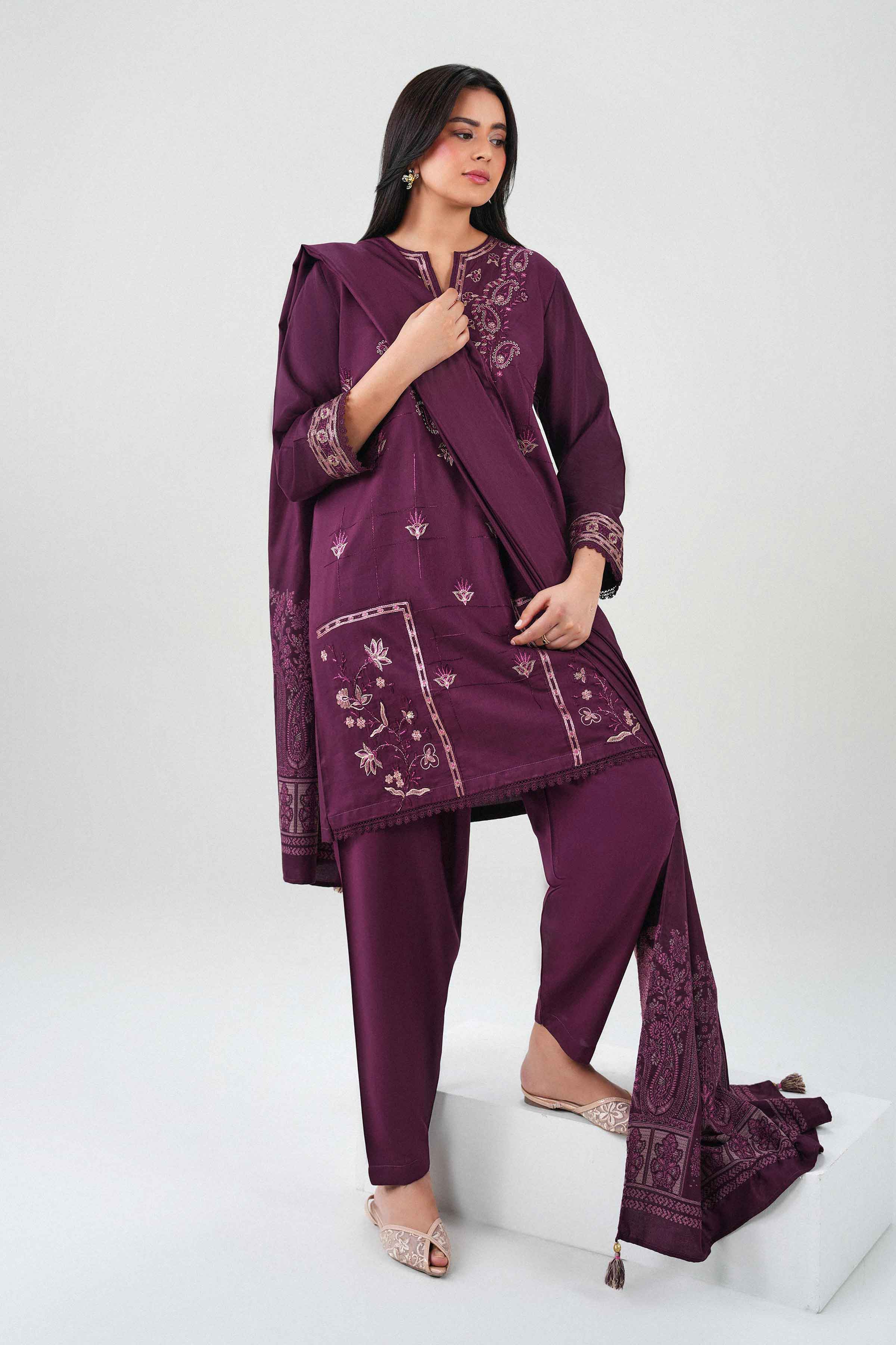 3 Piece - Embroidered Suit - PW25-469 for Women - Pret Collection | Nishat | Shop Online