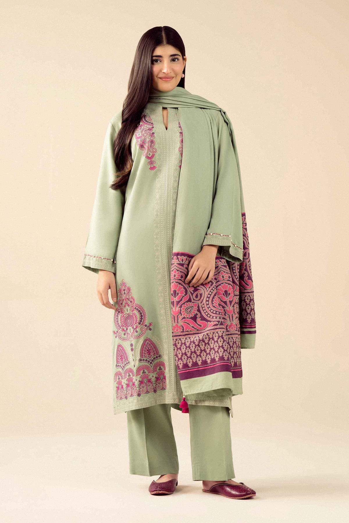 3 Piece - Embroidered Suit - PW25-470 for Women - Pret Collection | Nishat | Shop Online