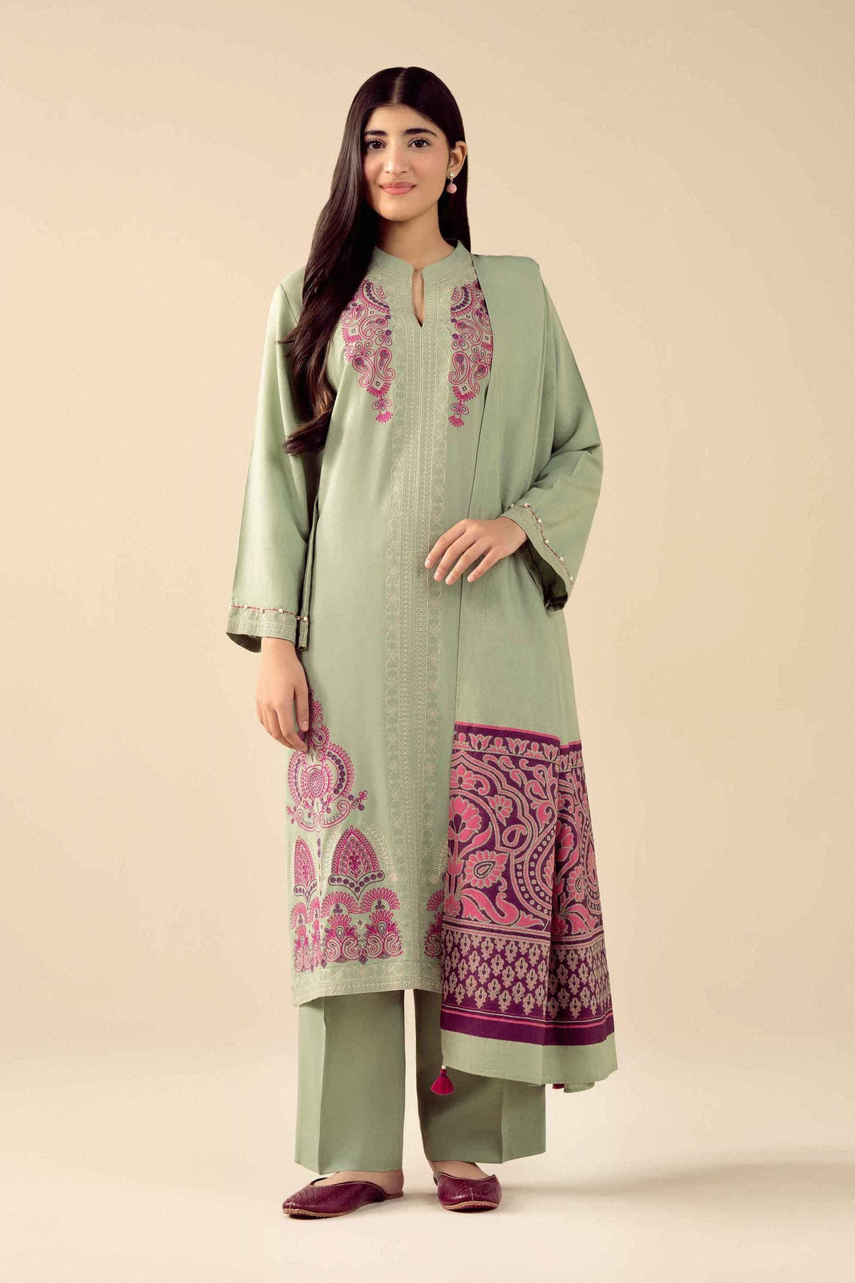 3 Piece - Embroidered Suit - PW25-470 for Women - Pret Collection | Nishat | Shop Online