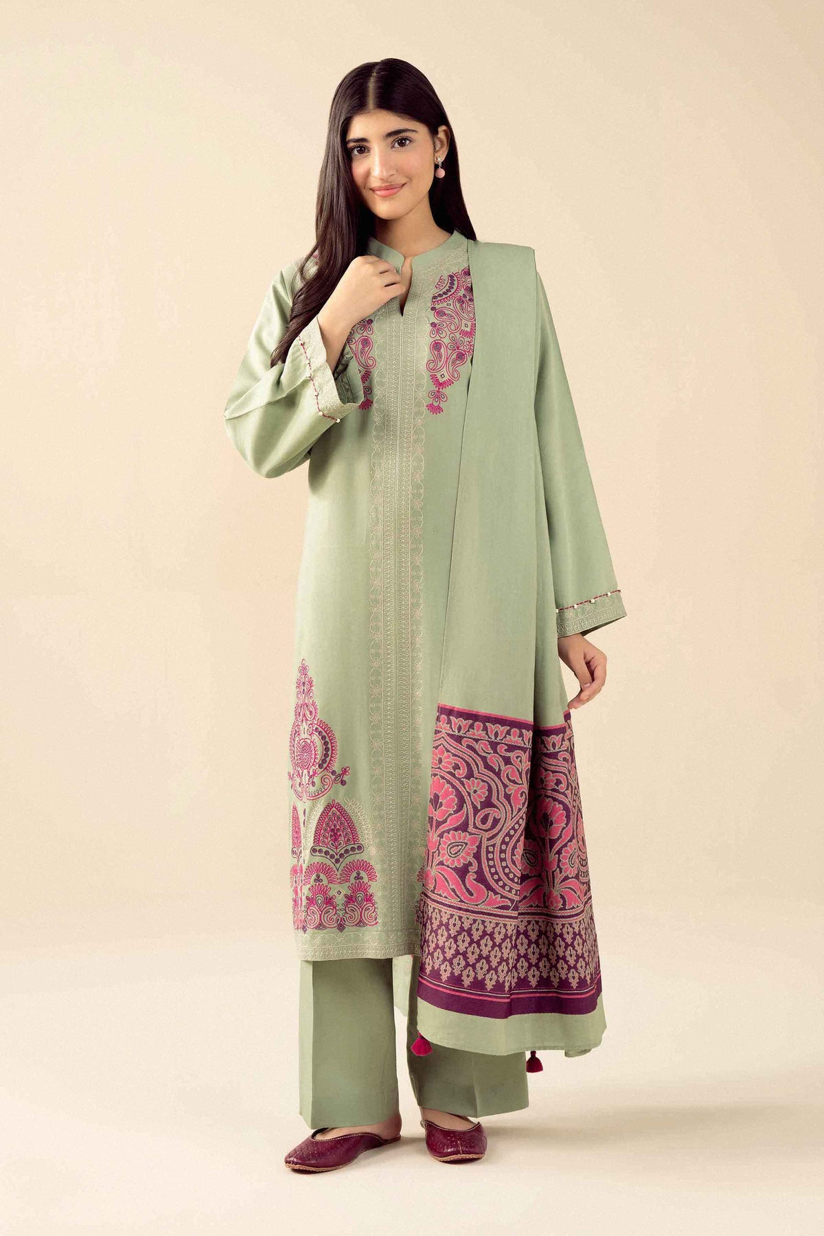 3 Piece - Embroidered Suit - PW25-470 for Women - Pret Collection | Nishat | Shop Online