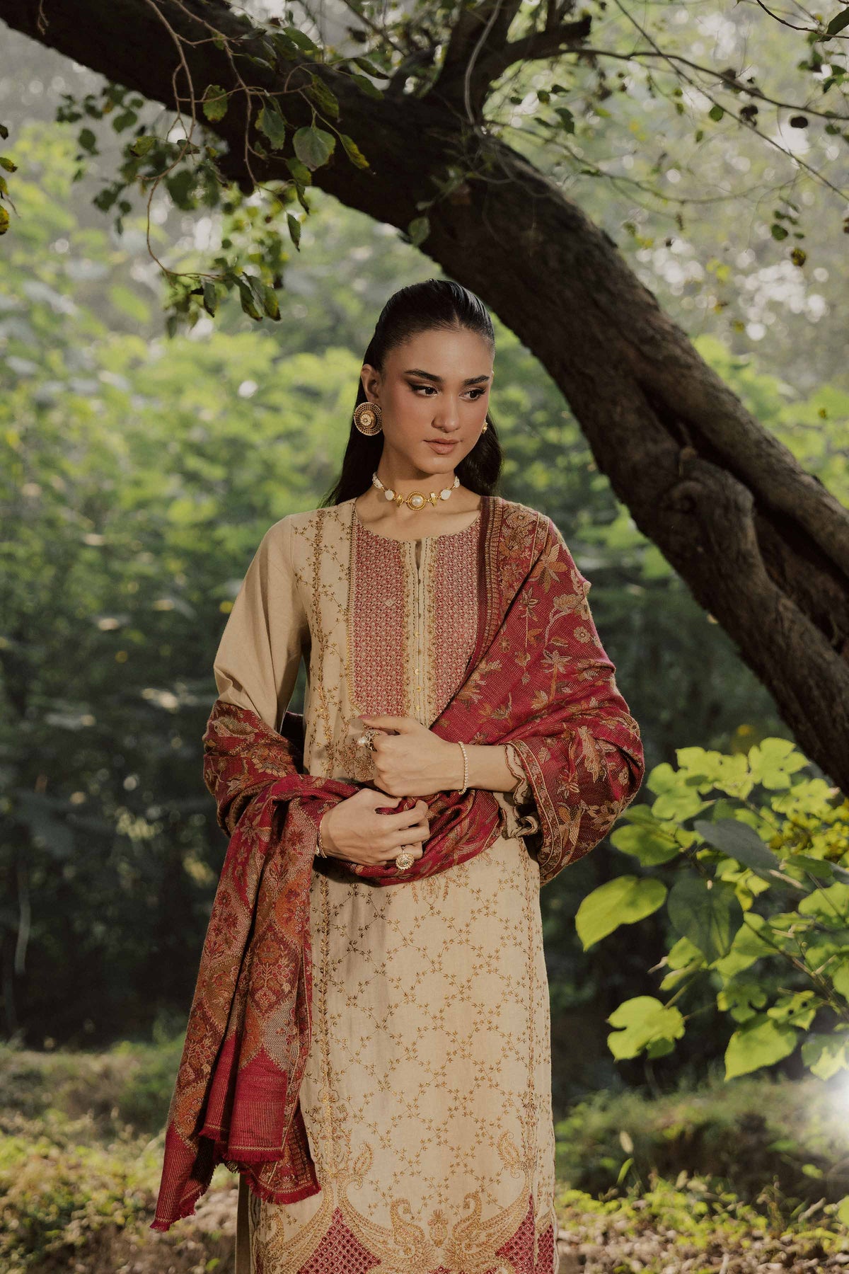 3 Piece - Embroidered Suit - PW25-480 for Women - Pret Collection | Nishat | Shop Online