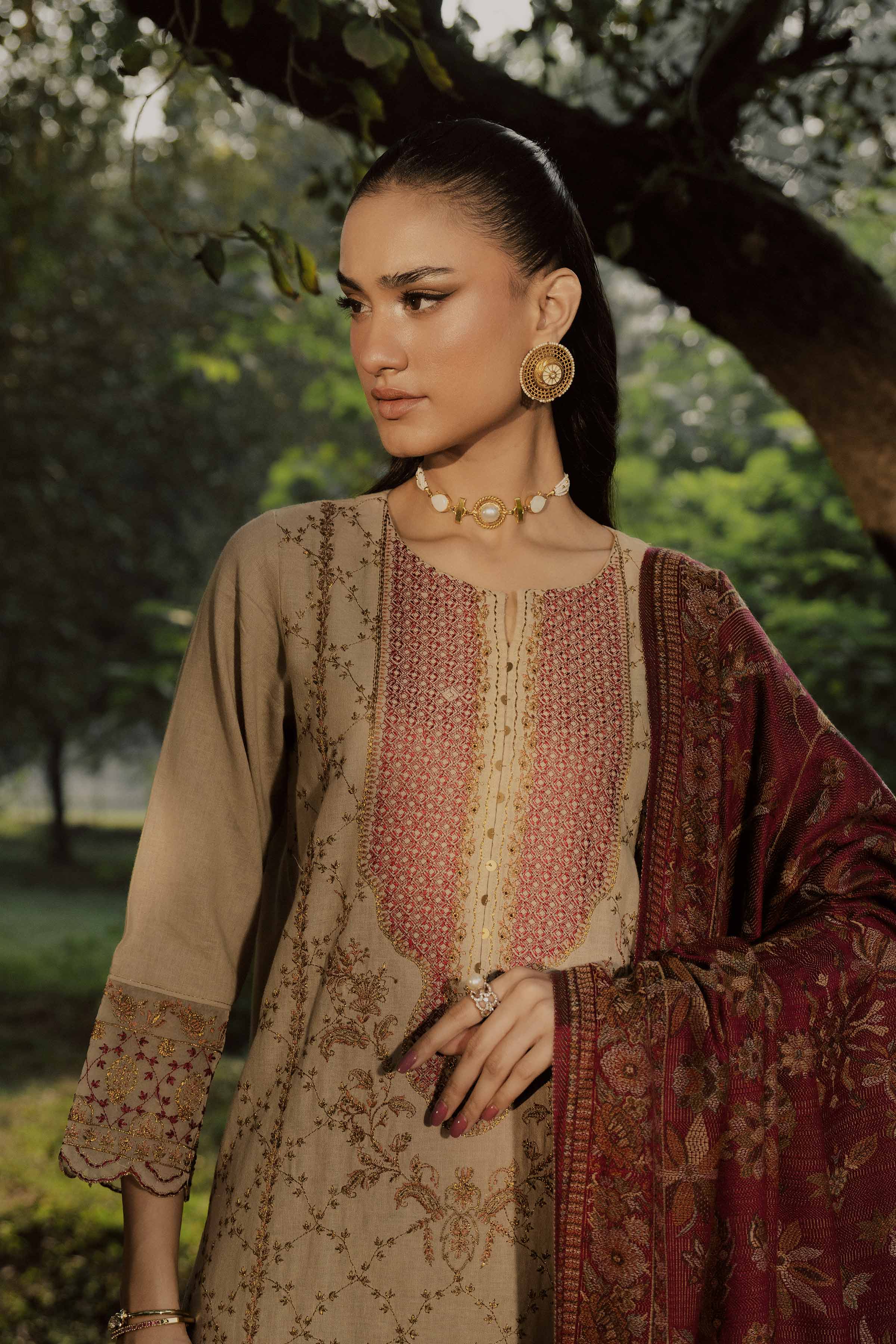 3 Piece - Embroidered Suit - PW25-480 for Women - Pret Collection | Nishat | Shop Online