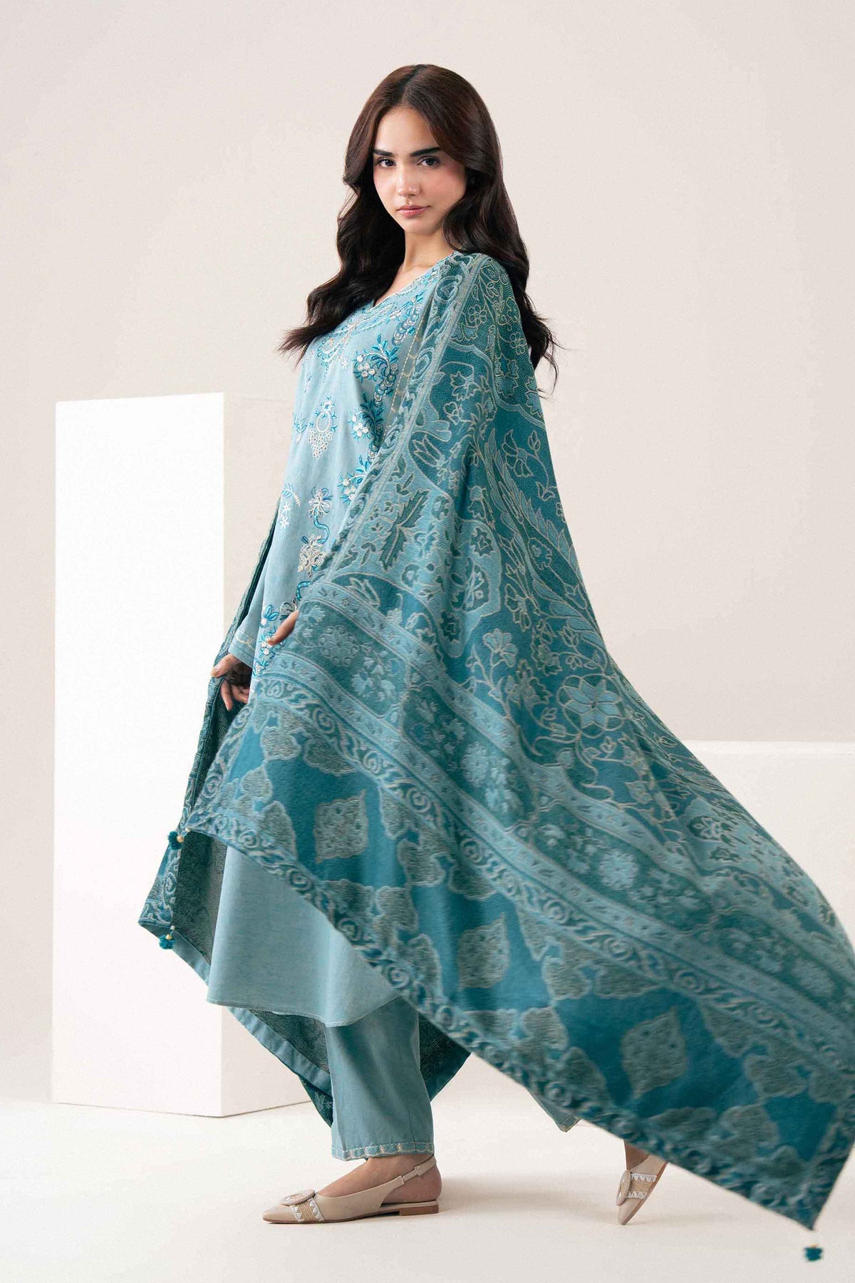 3 Piece - Embroidered Suit - PW25-482