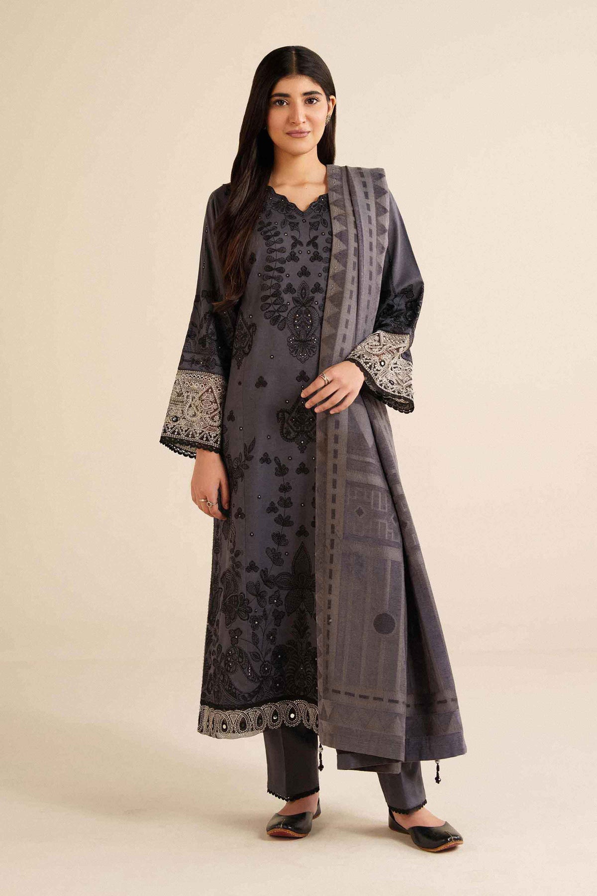 3 Piece - Embroidered Suit - PW25-483 for Women - Pret Collection | Nishat | Shop Online