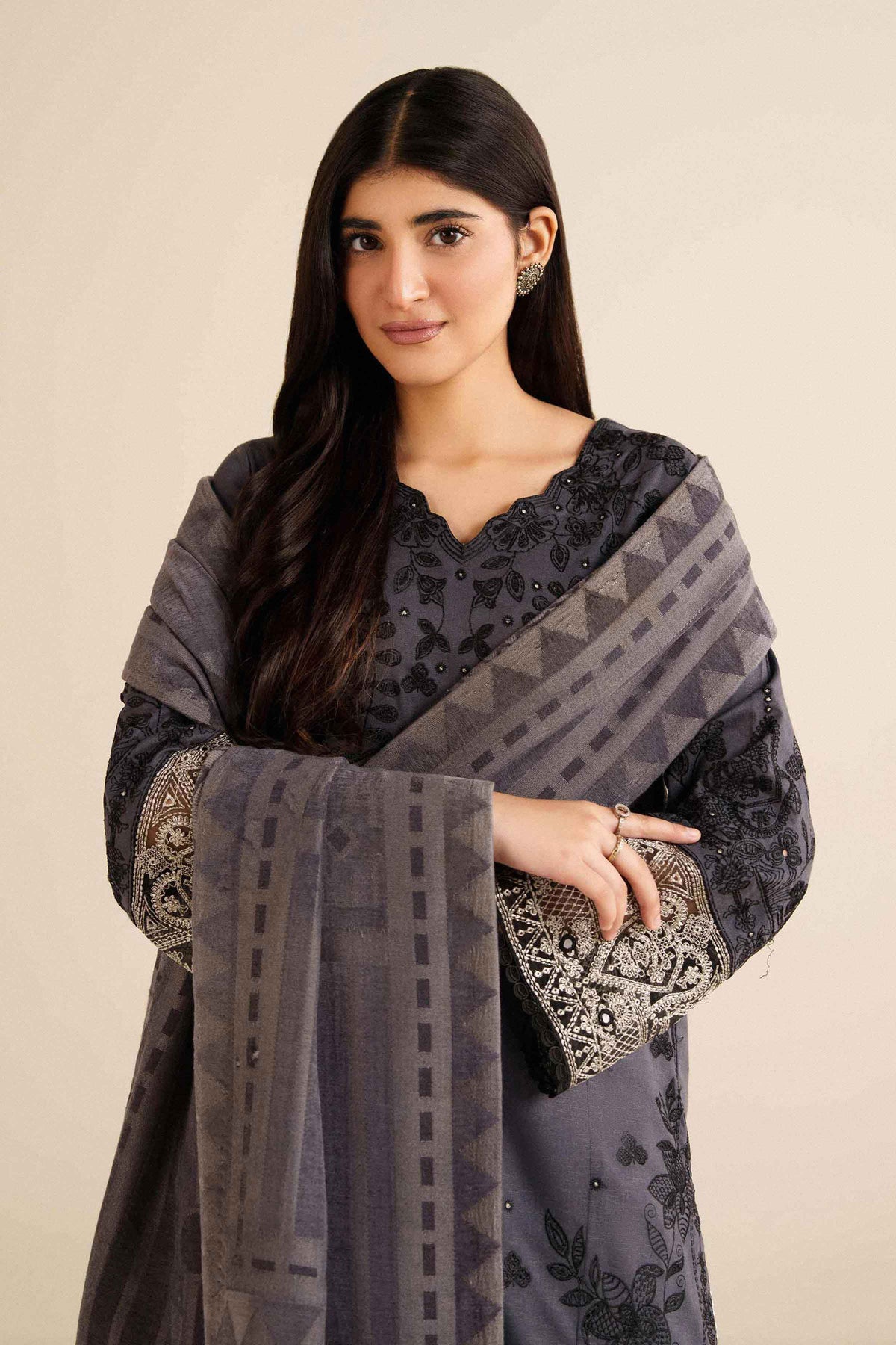 3 Piece - Embroidered Suit - PW25-483 for Women - Pret Collection | Nishat | Shop Online