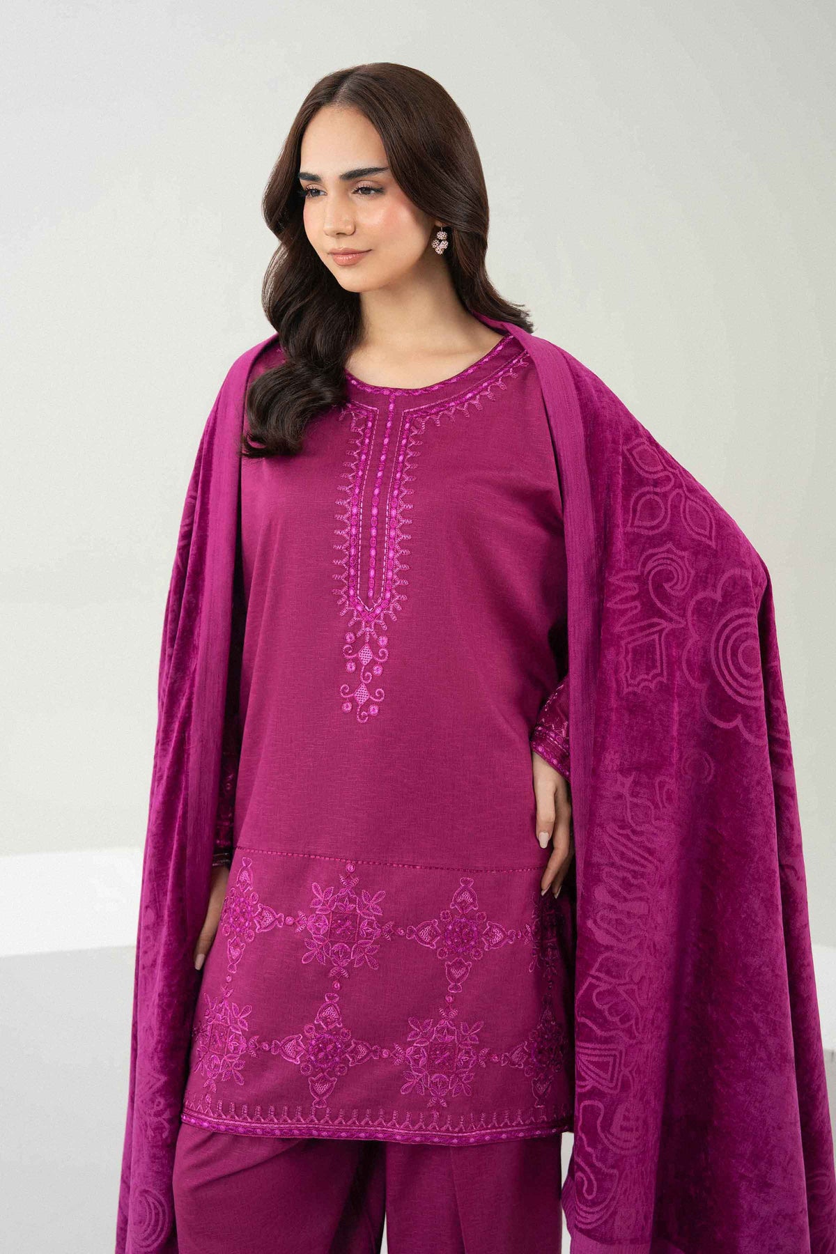 3 Piece - Embroidered Suit - PW25-485 for Women - Pret Collection | Nishat | Shop Online