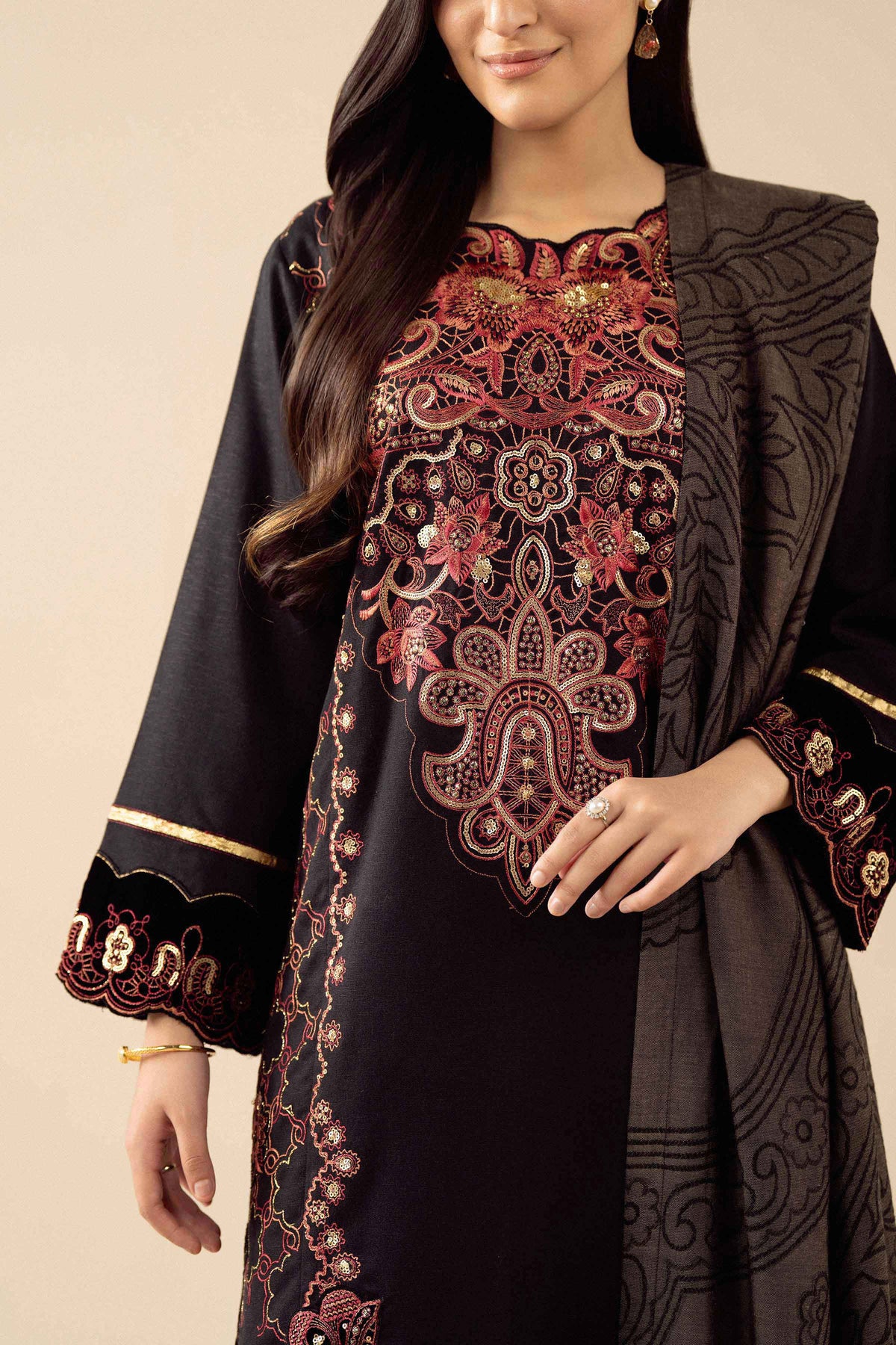 3 Piece - Embroidered Suit - PW25-486 for Women - Pret Collection | Nishat | Shop Online