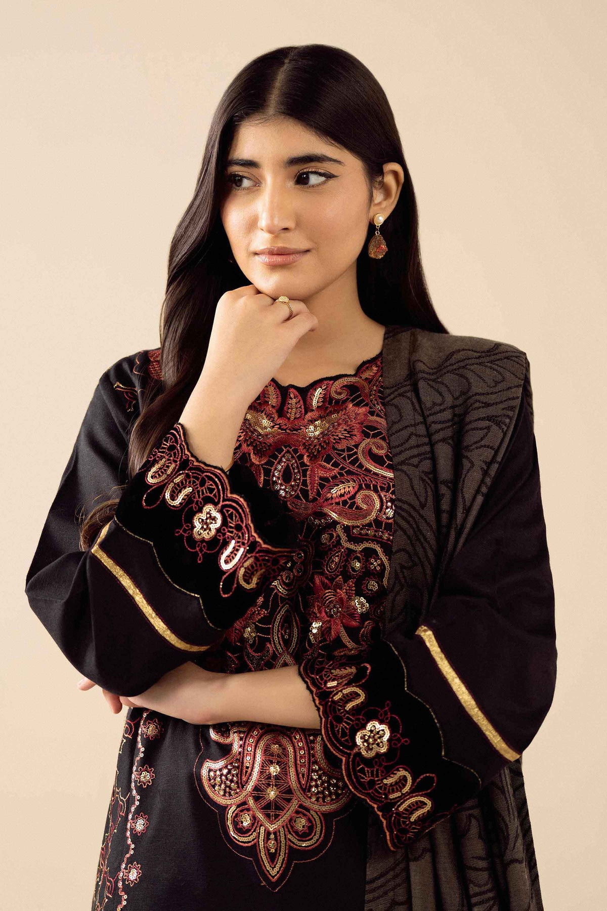 3 Piece - Embroidered Suit - PW25-486 for Women - Pret Collection | Nishat | Shop Online