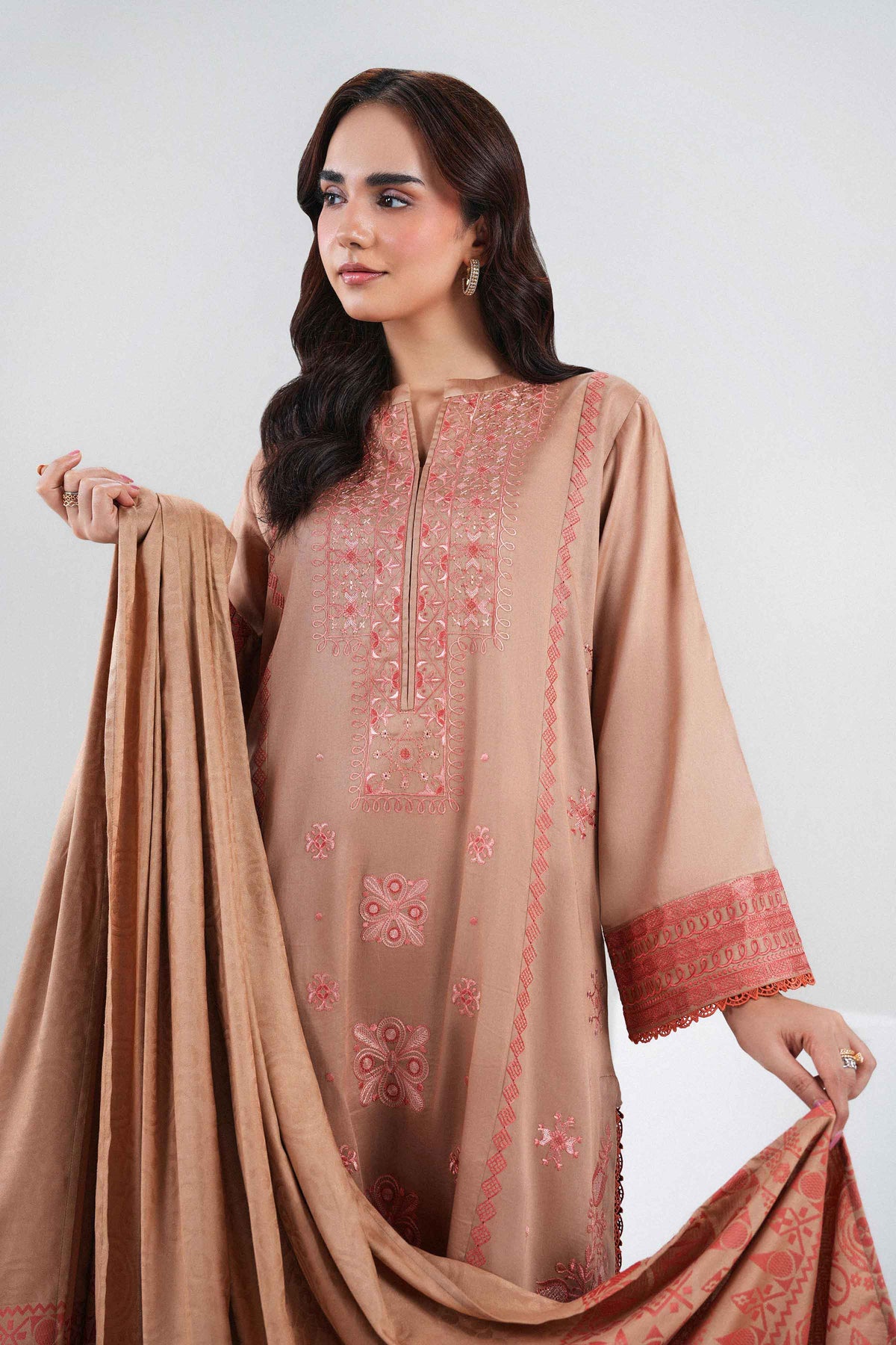 3 Piece - Embroidered Suit - PW25-496 for Women - Pret Collection | Nishat | Shop Online