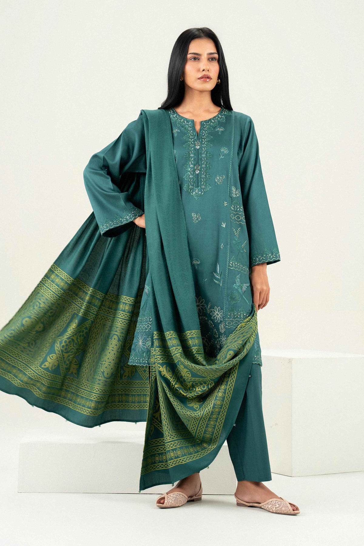 3 Piece - Embroidered Suit - PW25-497 for Women - Pret Collection | Nishat | Shop Online
