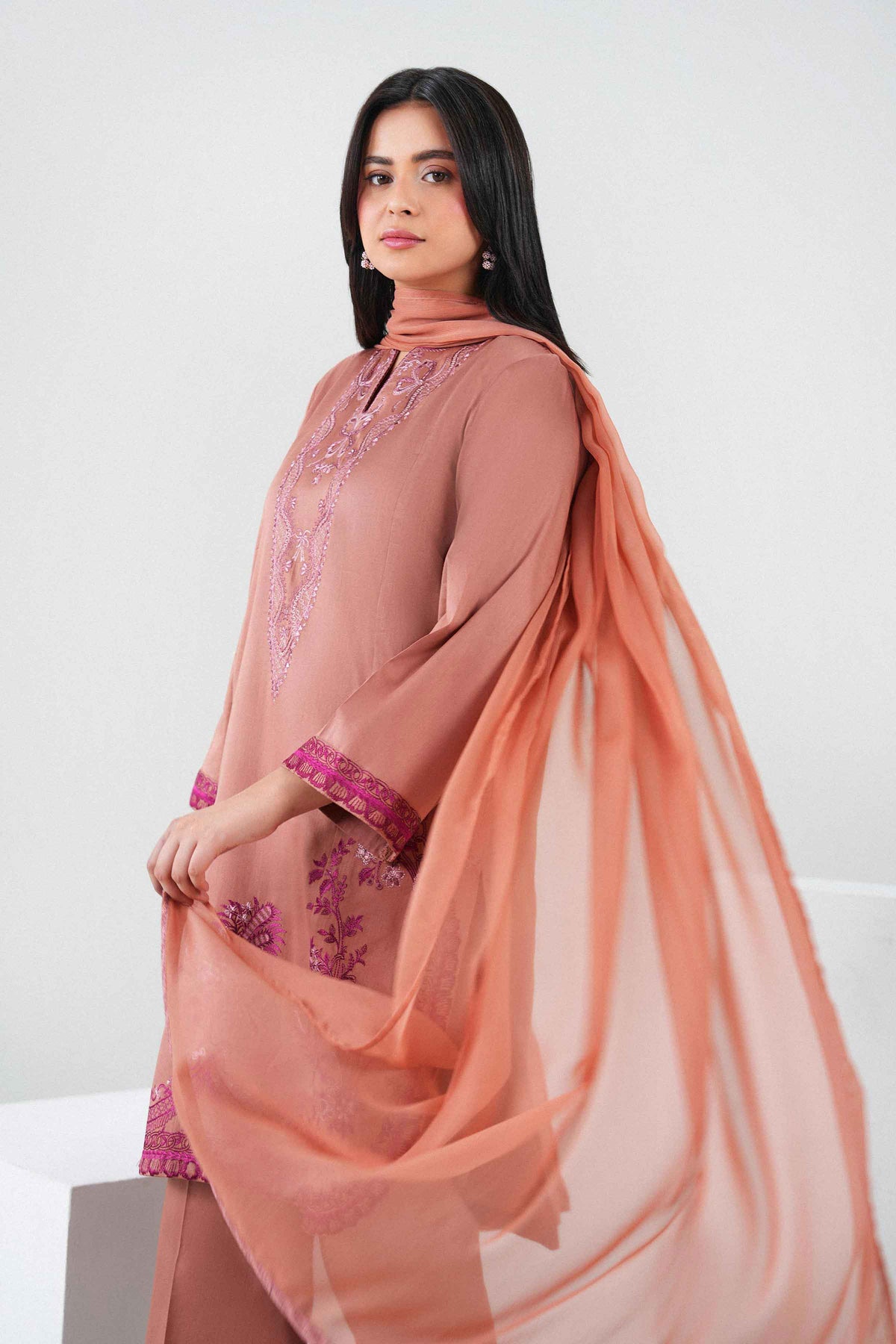 3 Piece - Printed Embroidered Suit - PW25-529 for Women - Pret Collection | Nishat | Shop Online