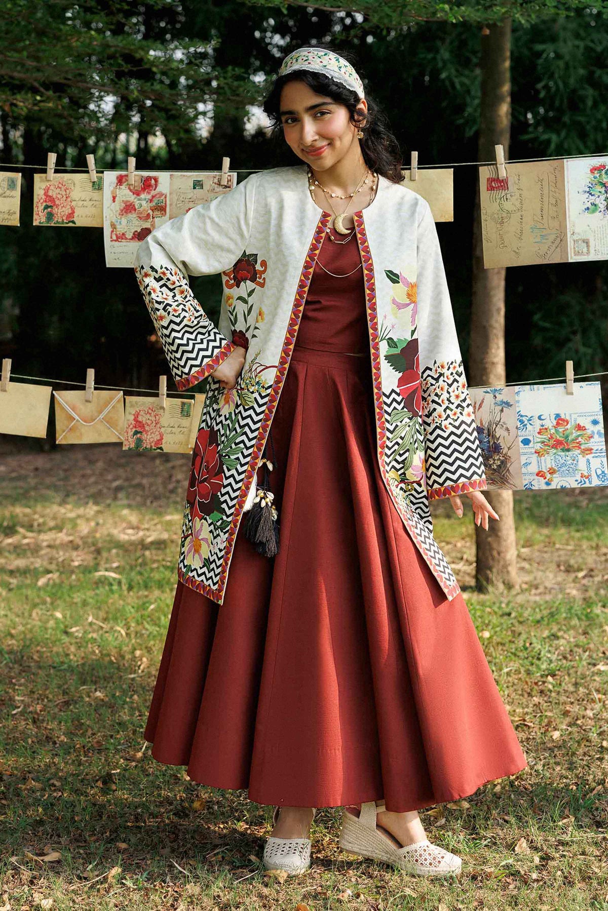 Printed Jacket - PW25-556 for Women - Pret Collection | Nishat | Shop Online