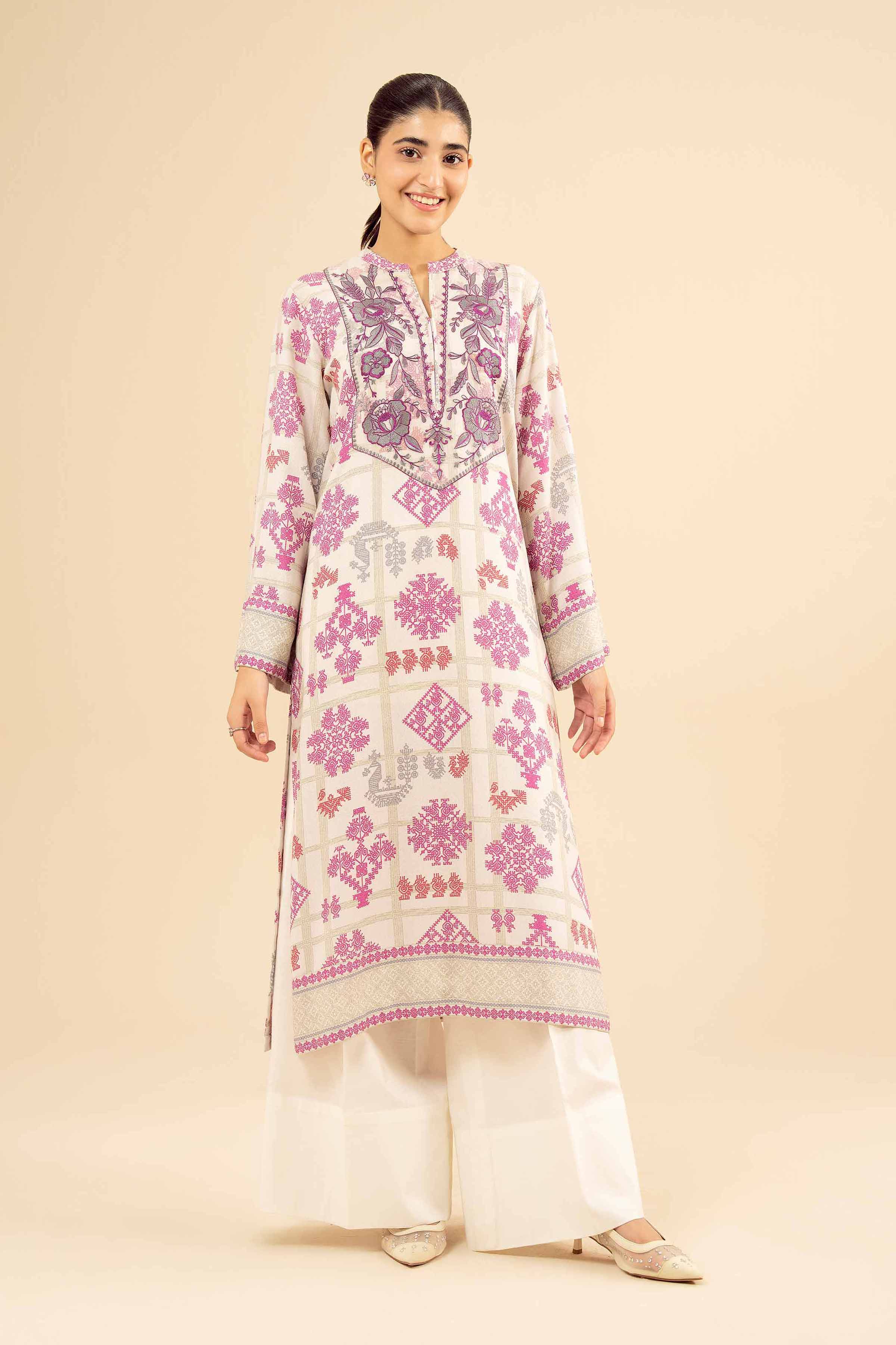 Printed Embroidered Shirt - PW25-57 for Women - Pret Collection | Nishat | Shop Online
