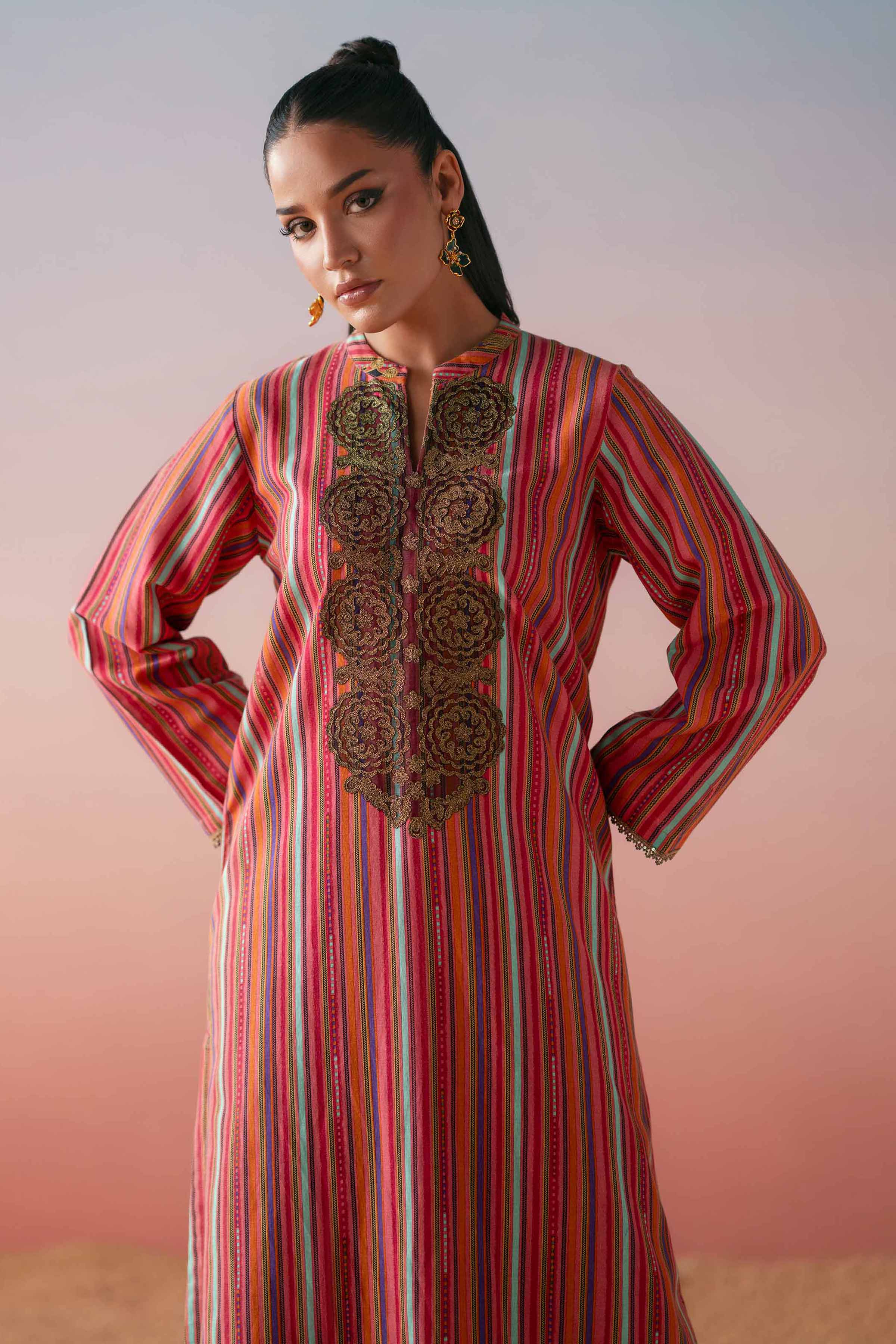 Printed Embroidered Shirt - PW25-570