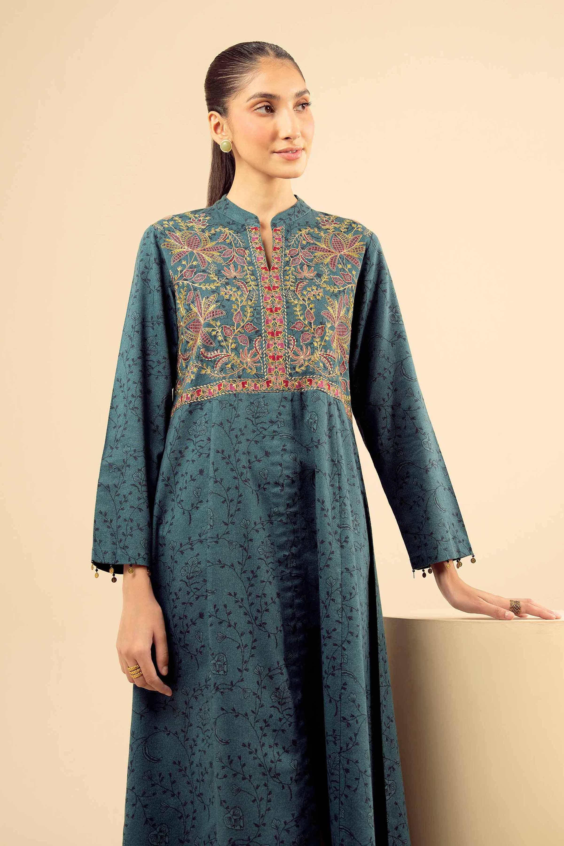 Printed Embroidered Shirt - PW25-579 for Women - Pret Collection | Nishat | Shop Online