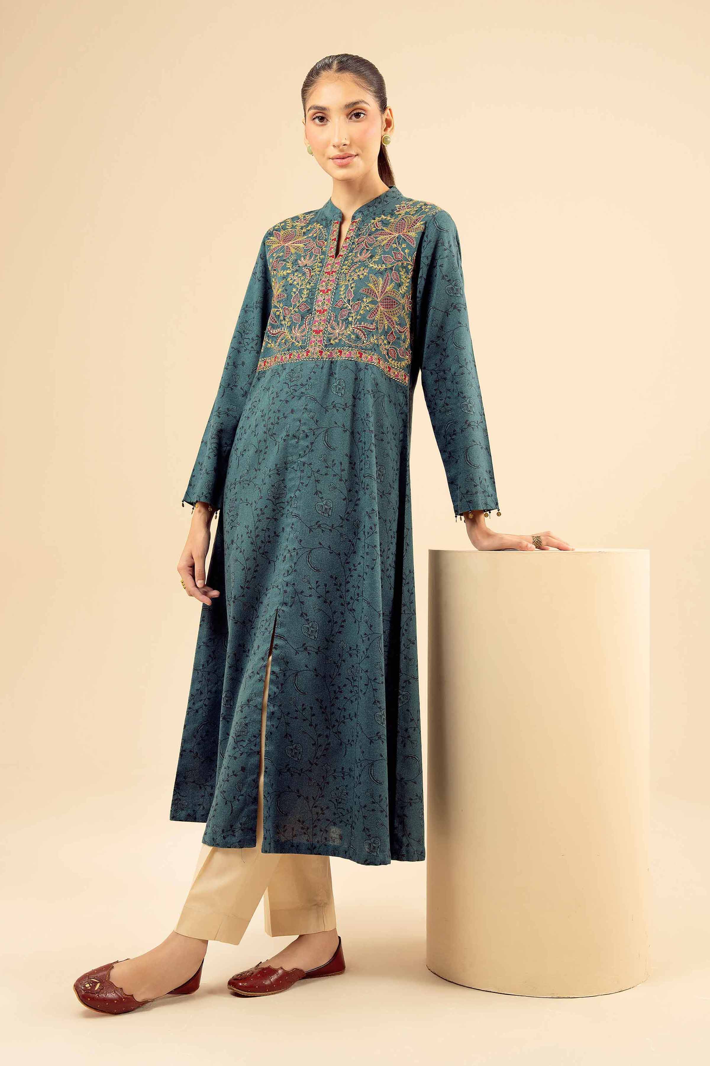 Printed Embroidered Shirt - PW25-579 for Women - Pret Collection | Nishat | Shop Online