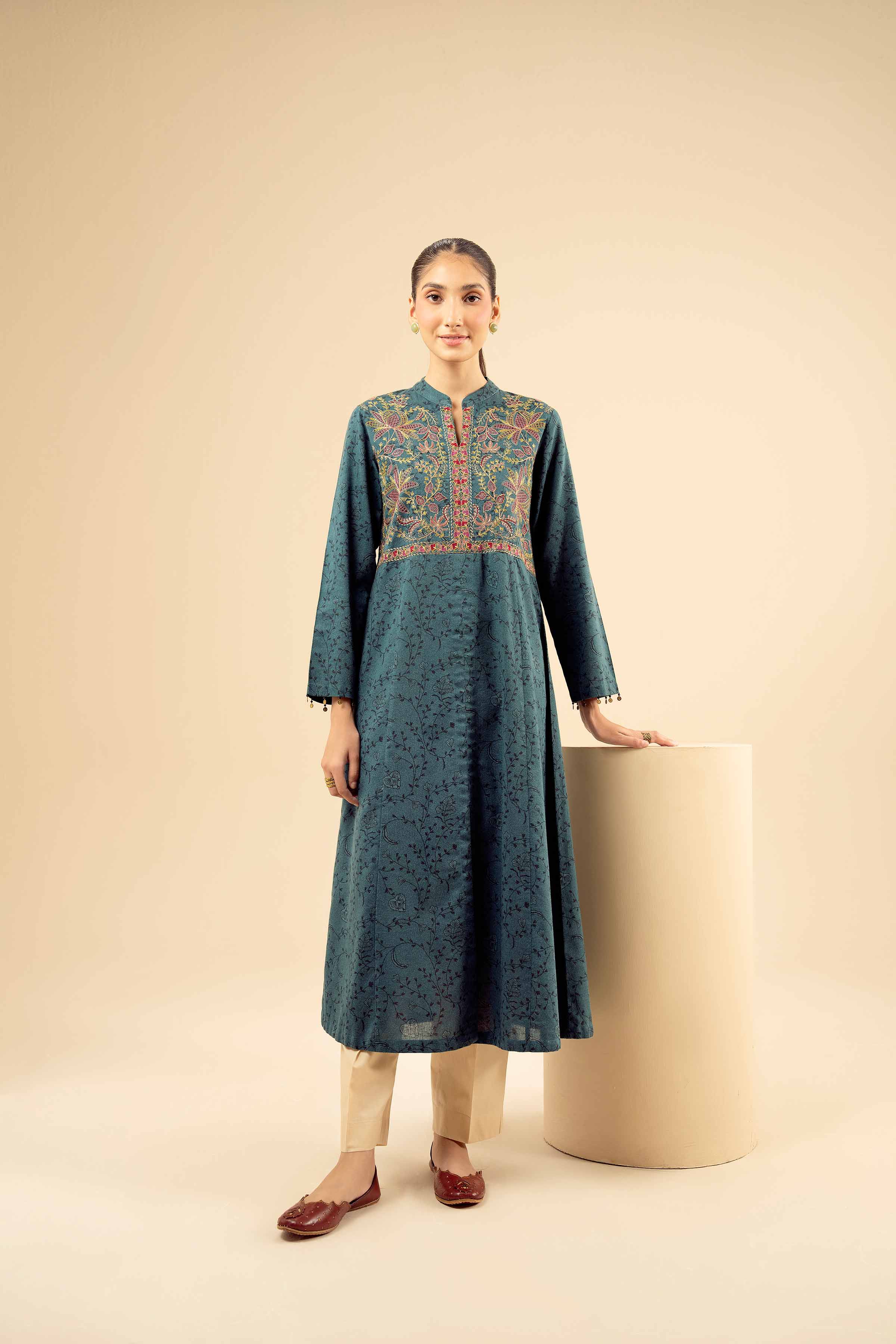 Printed Embroidered Shirt - PW25-579 for Women - Pret Collection | Nishat | Shop Online