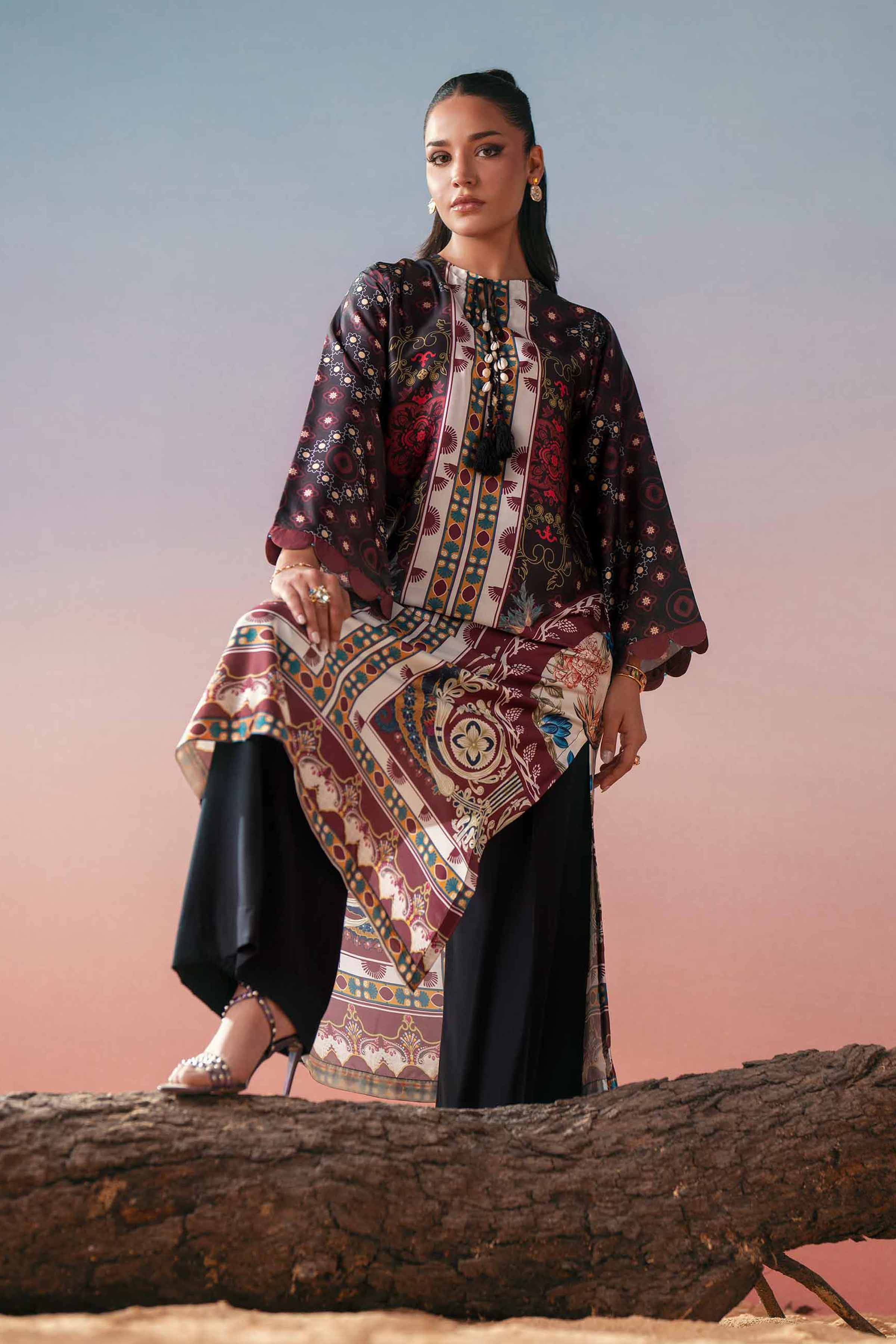 Printed Shirt - PW25-589 for Women - Pret Collection | Nishat | Shop Online