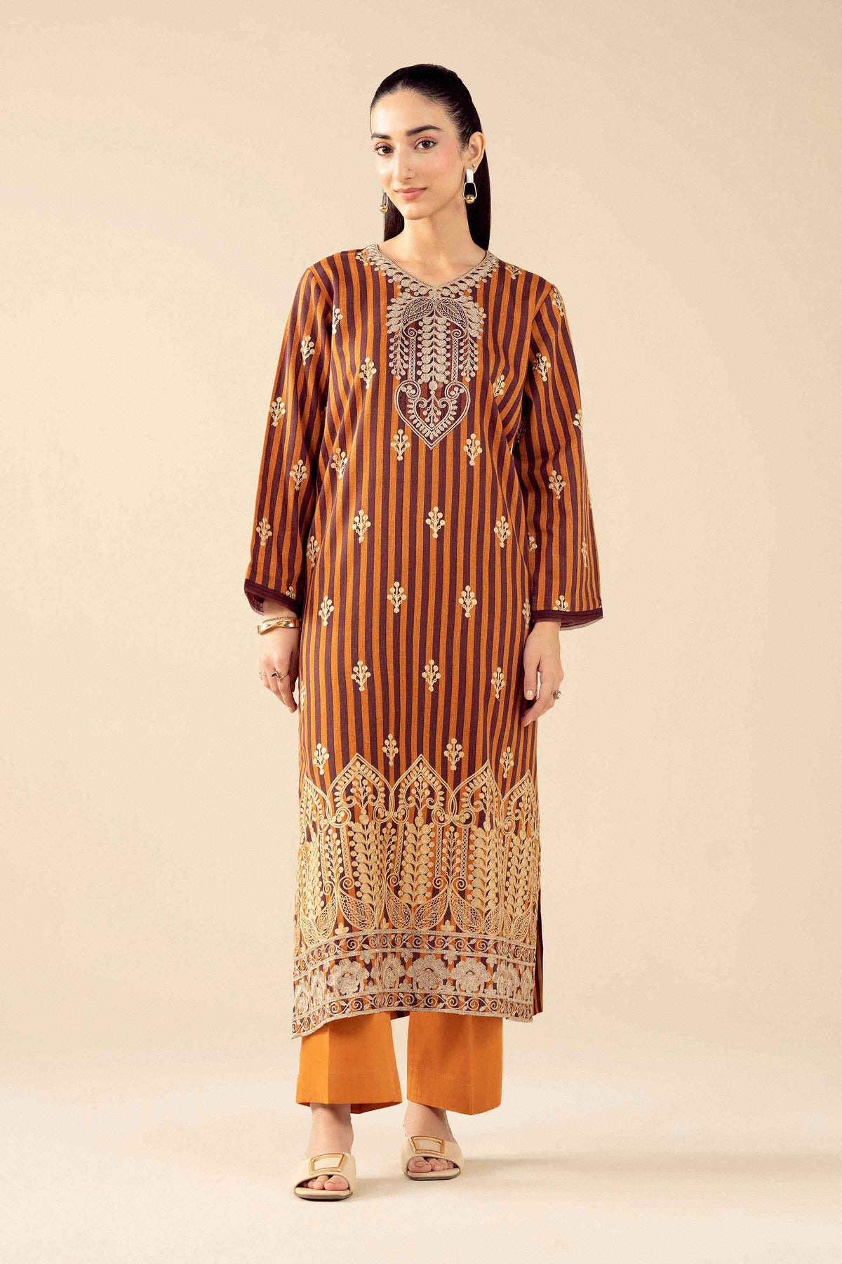 3 Piece - Printed Embroidered Suit - PW25-84 for Women - Pret Collection | Nishat | Shop Online
