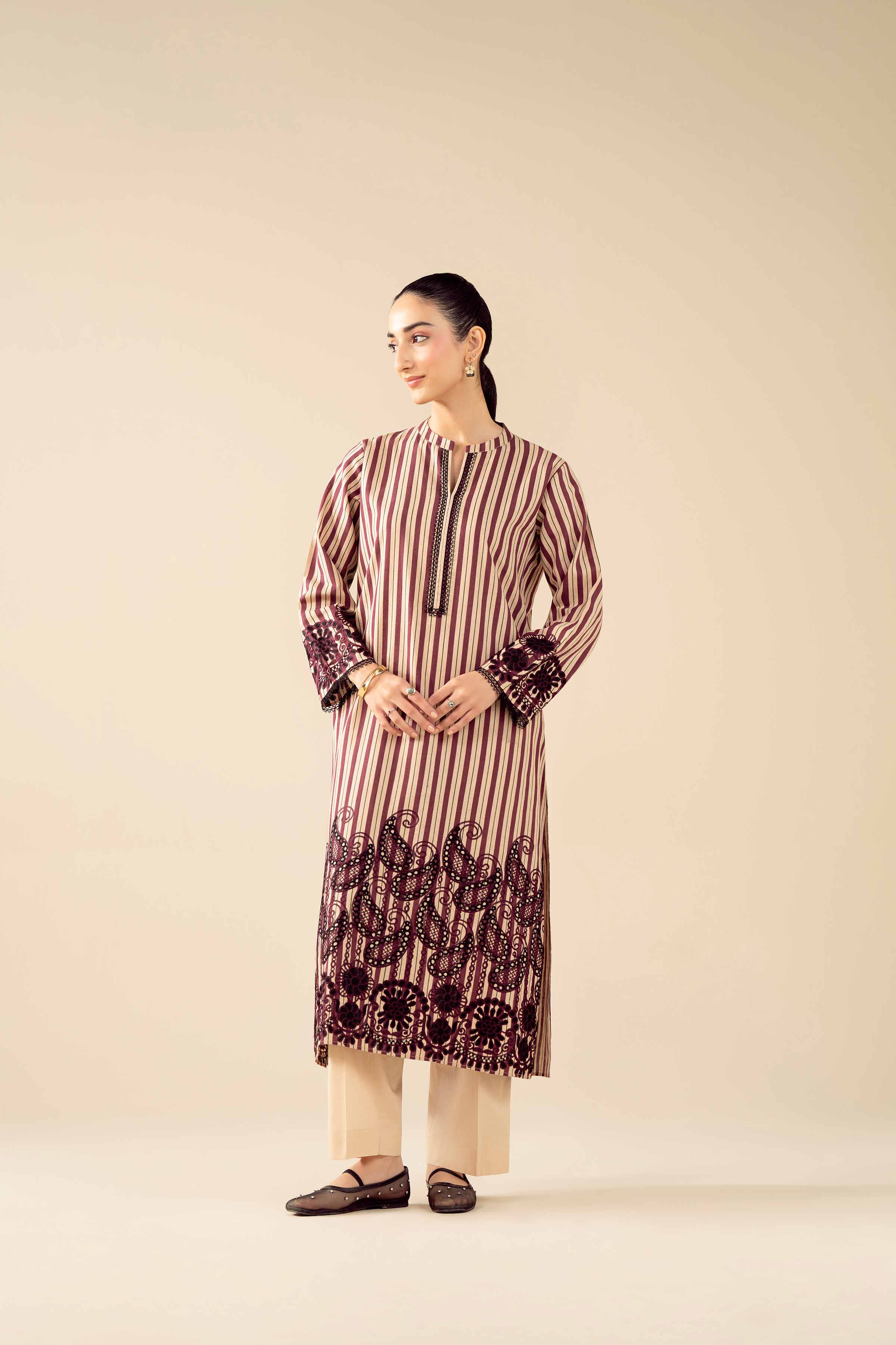3 Piece - Printed Embroidered Suit - PW25-85 for Women - Pret Collection | Nishat | Shop Online