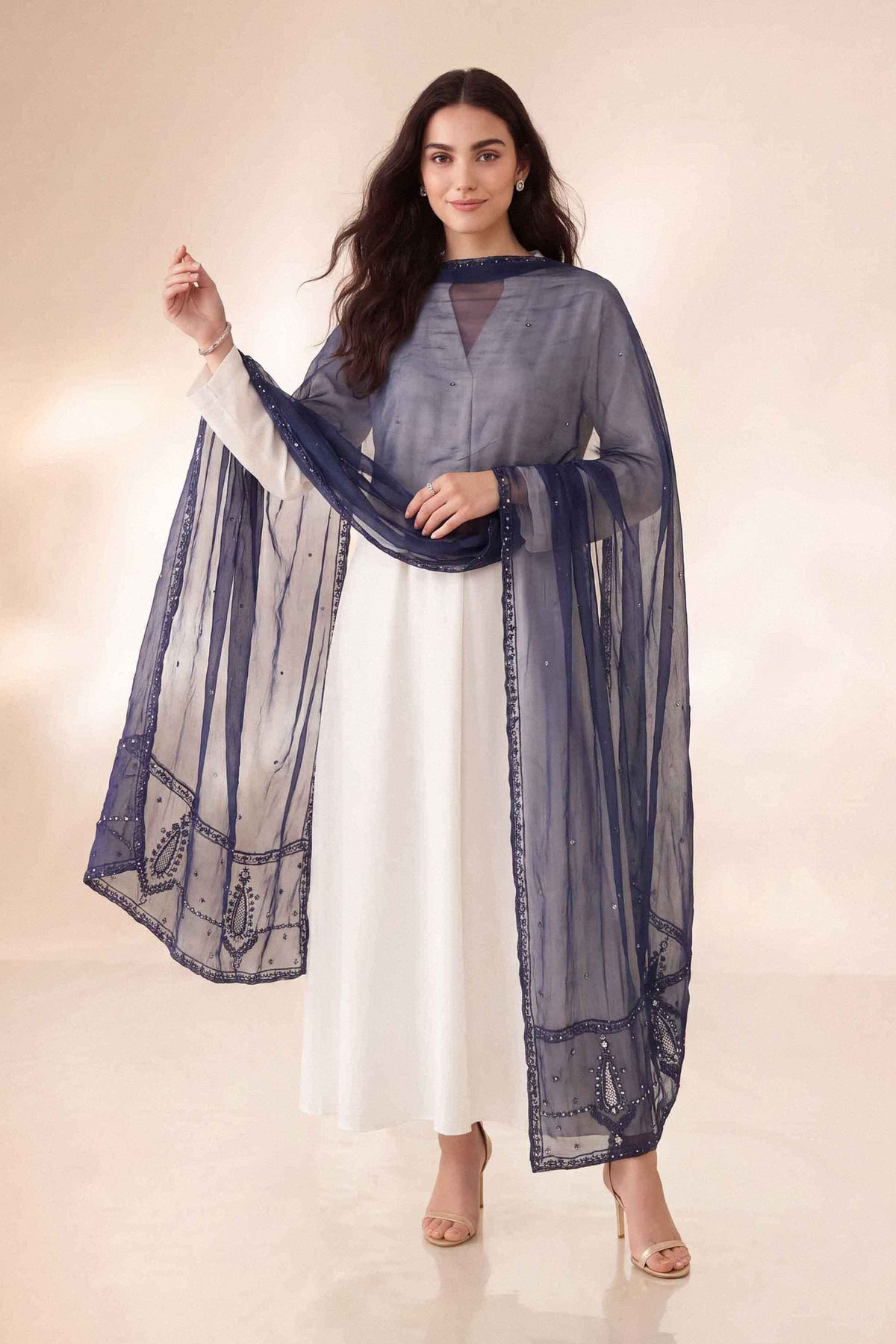 Embroidered Dupatta - ST1DE-LUXE26WV1-3 for Women - Luxury Pret Collection | Nishat | Shop Online