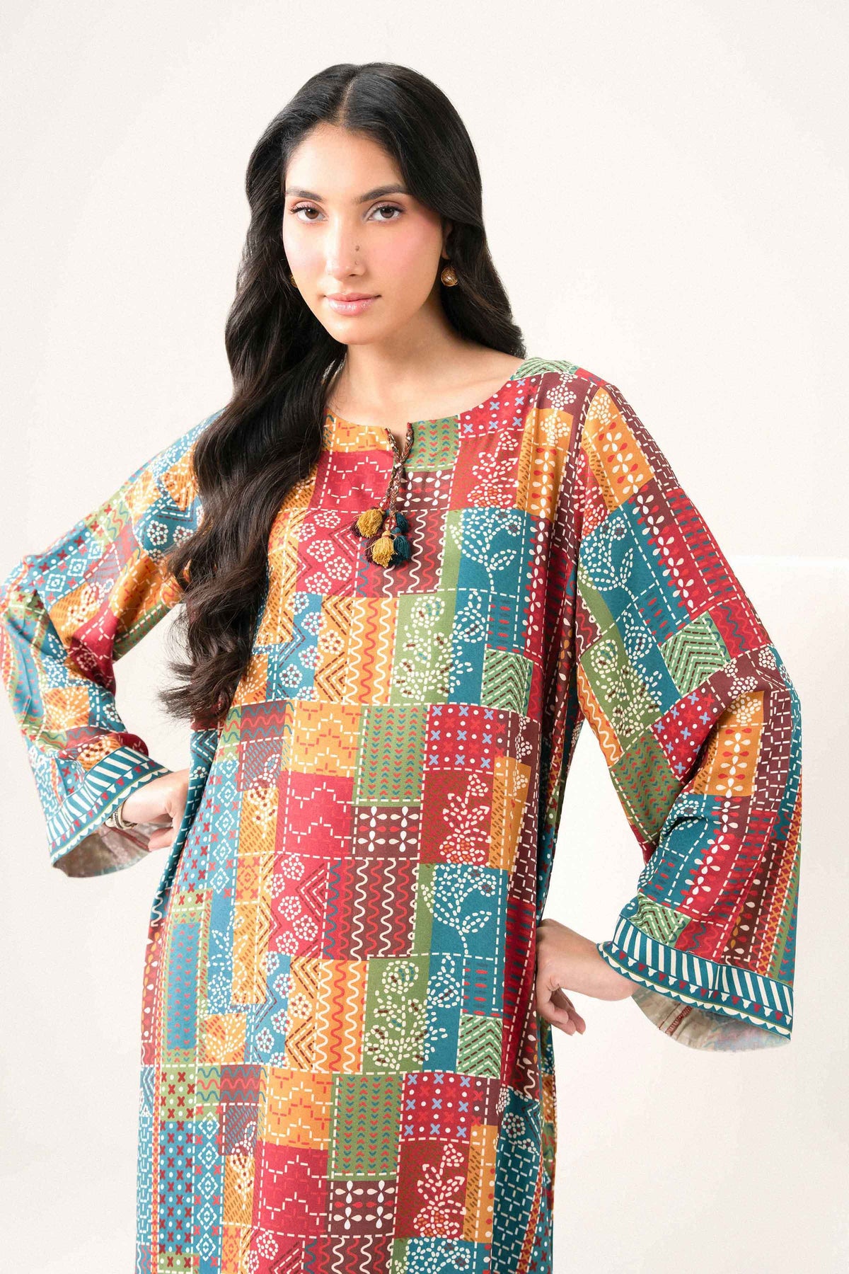 Printed Jalabiya - ST1S-JALA26WV2-13 for Women - Pret Collection | Nishat | Shop Online