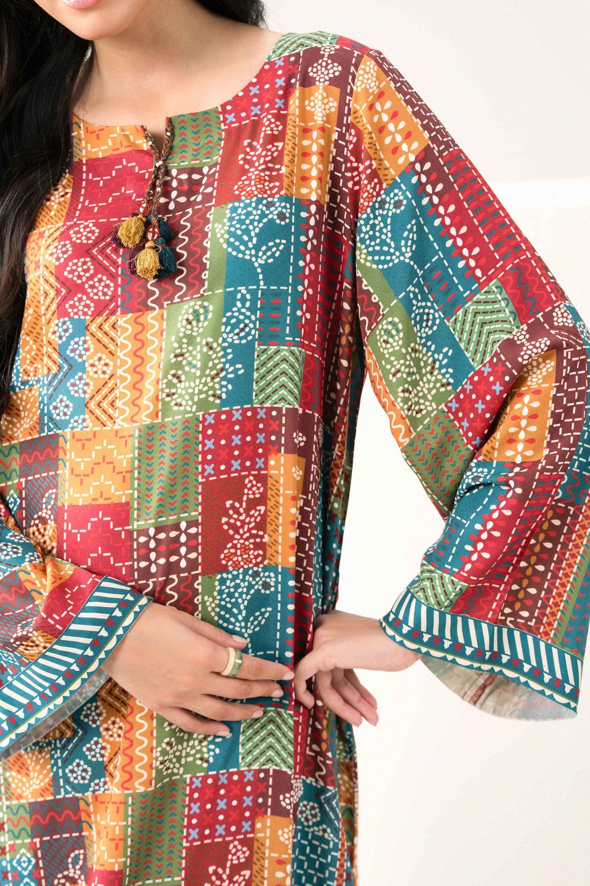 Printed Jalabiya - ST1S-JALA26WV2-13 for Women - Pret Collection | Nishat | Shop Online