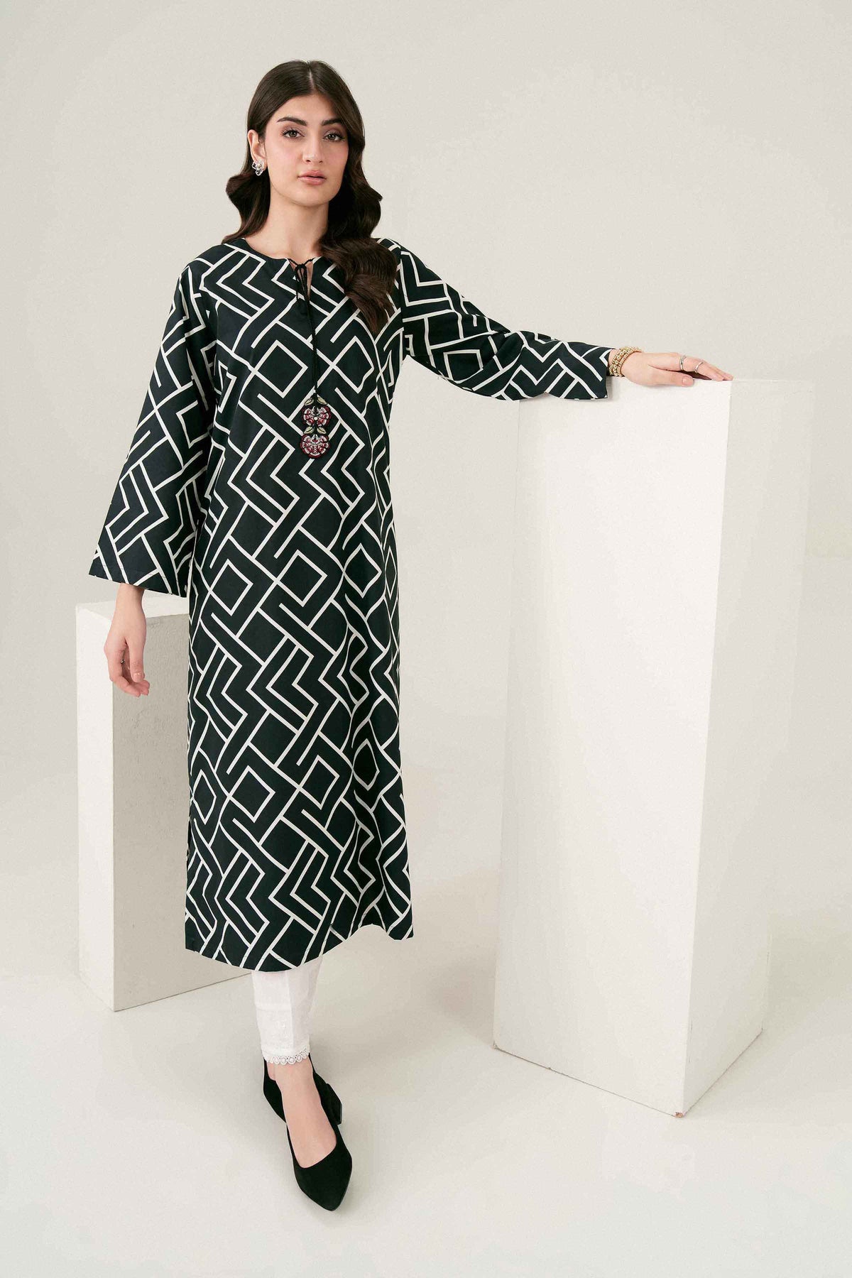 Printed Embroidered Shirt - ST1SE-PRET26WV1-2 for Women - Pret Collection | Nishat | Shop Online