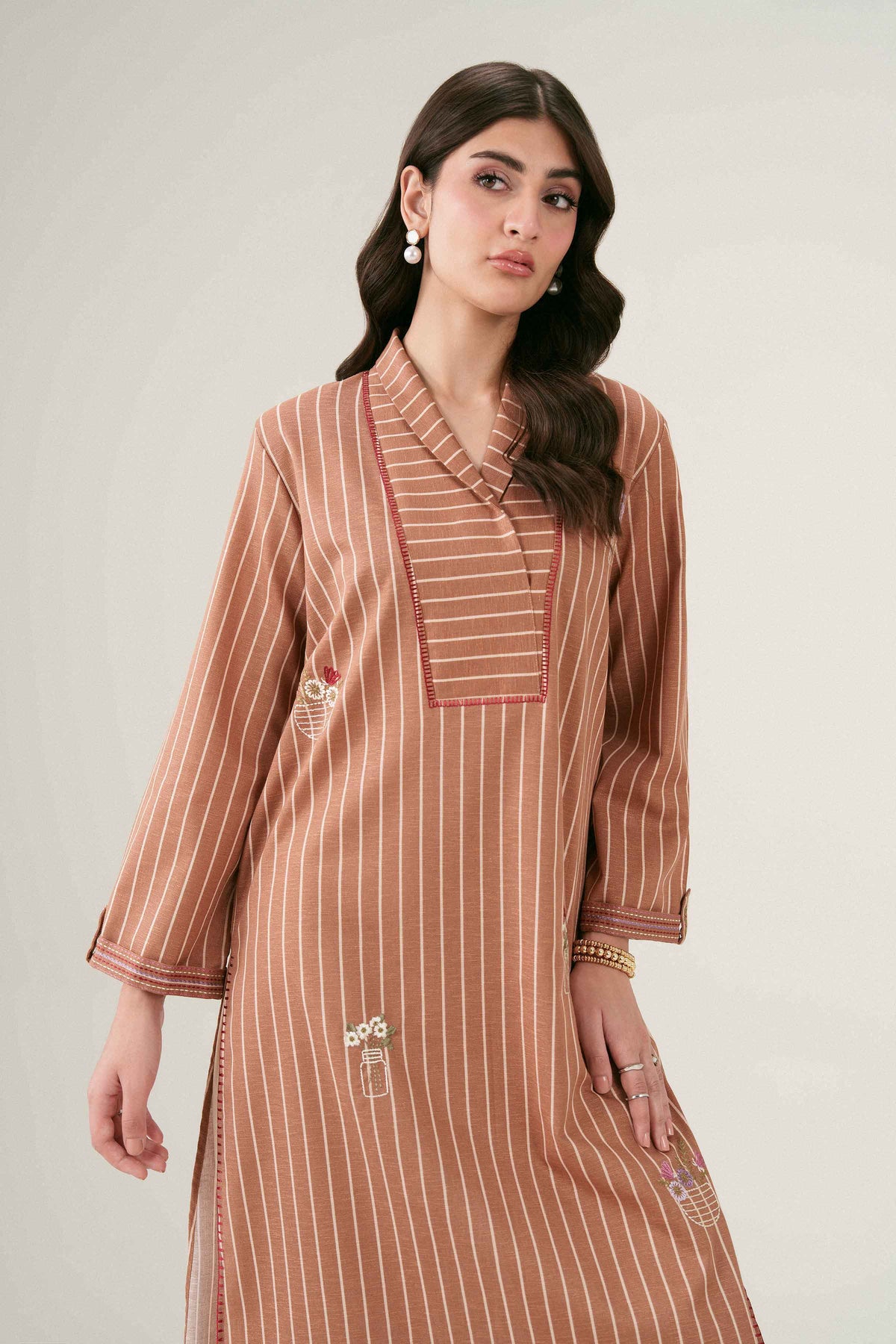 Printed Embroidered Shirt - ST1SE-PRET26WV2-16 for Women - Pret Collection | Nishat | Shop Online