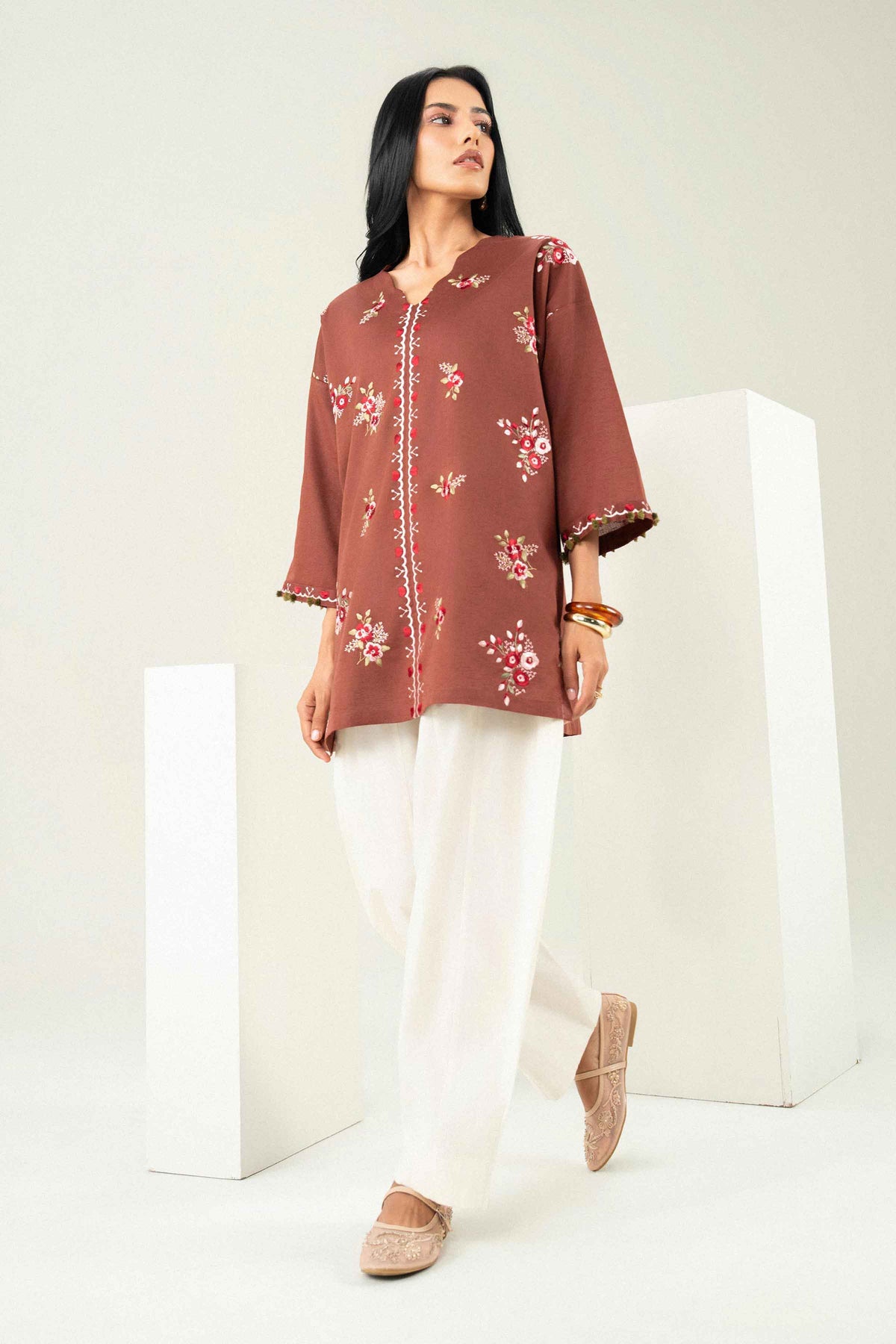 Printed Embroidered Shirt - ST1SE-PRET26WV2-20 for Women - Pret Collection | Nishat | Shop Online