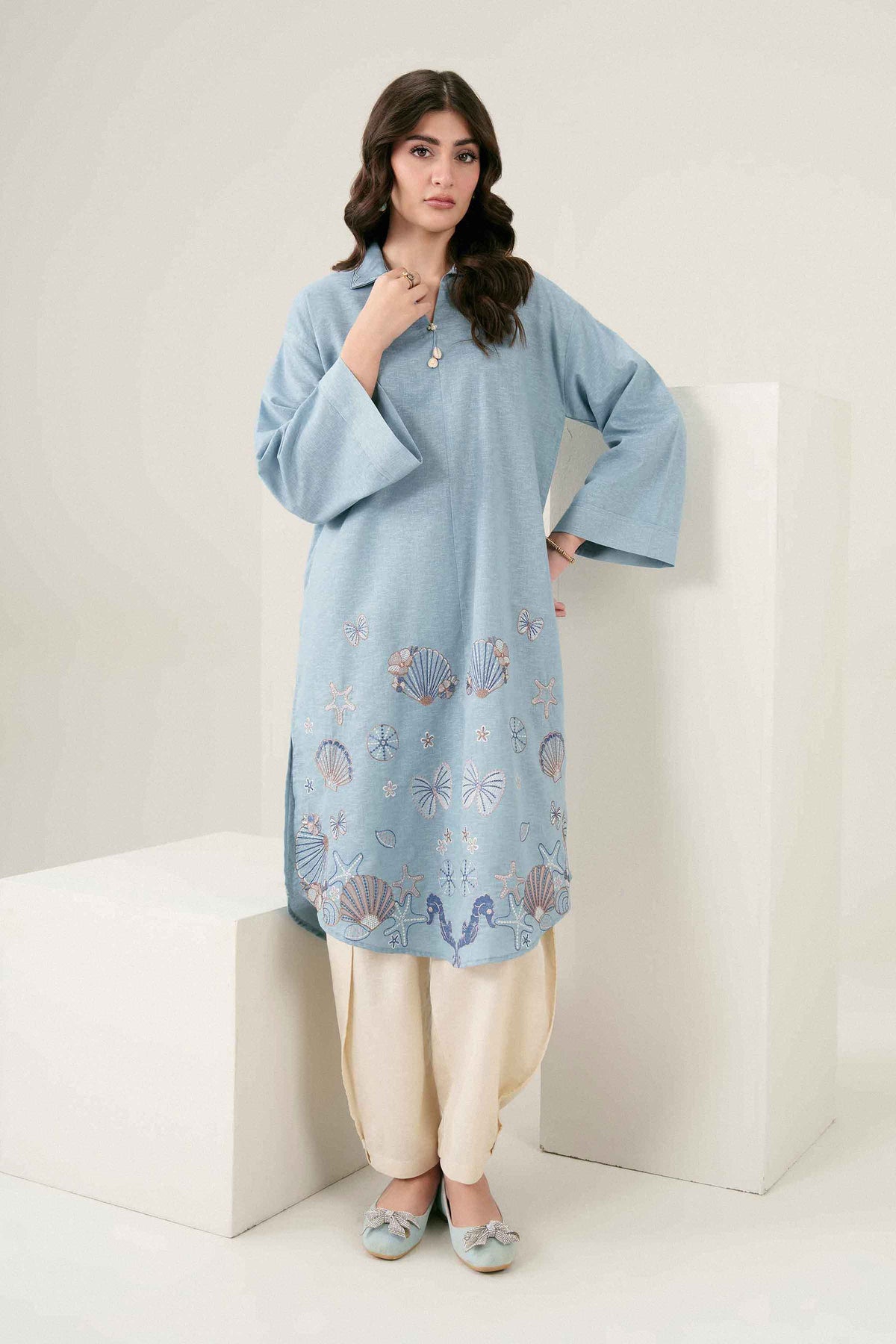 Embroidered Shirt - ST1SE-PRET26WV2-5 for Women - Pret Collection | Nishat | Shop Online