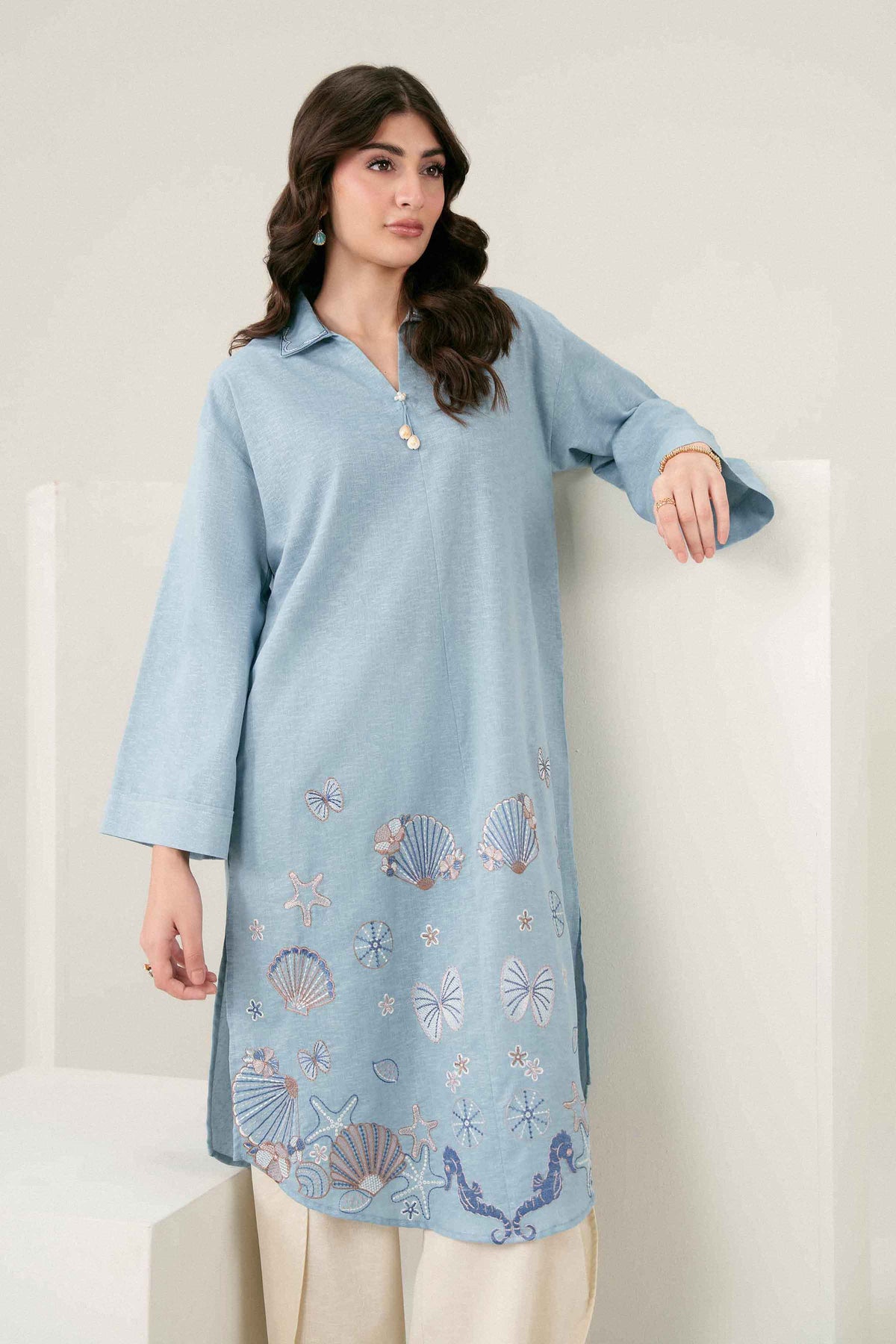 Embroidered Shirt - ST1SE-PRET26WV2-5 for Women - Pret Collection | Nishat | Shop Online
